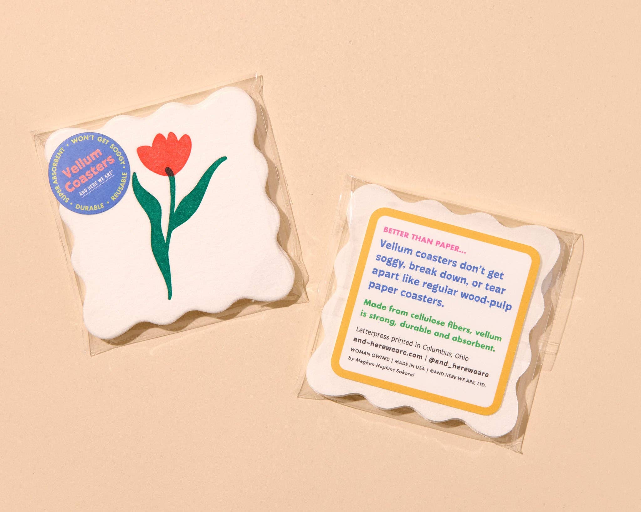 Reusable Tulip Vellum Coasters