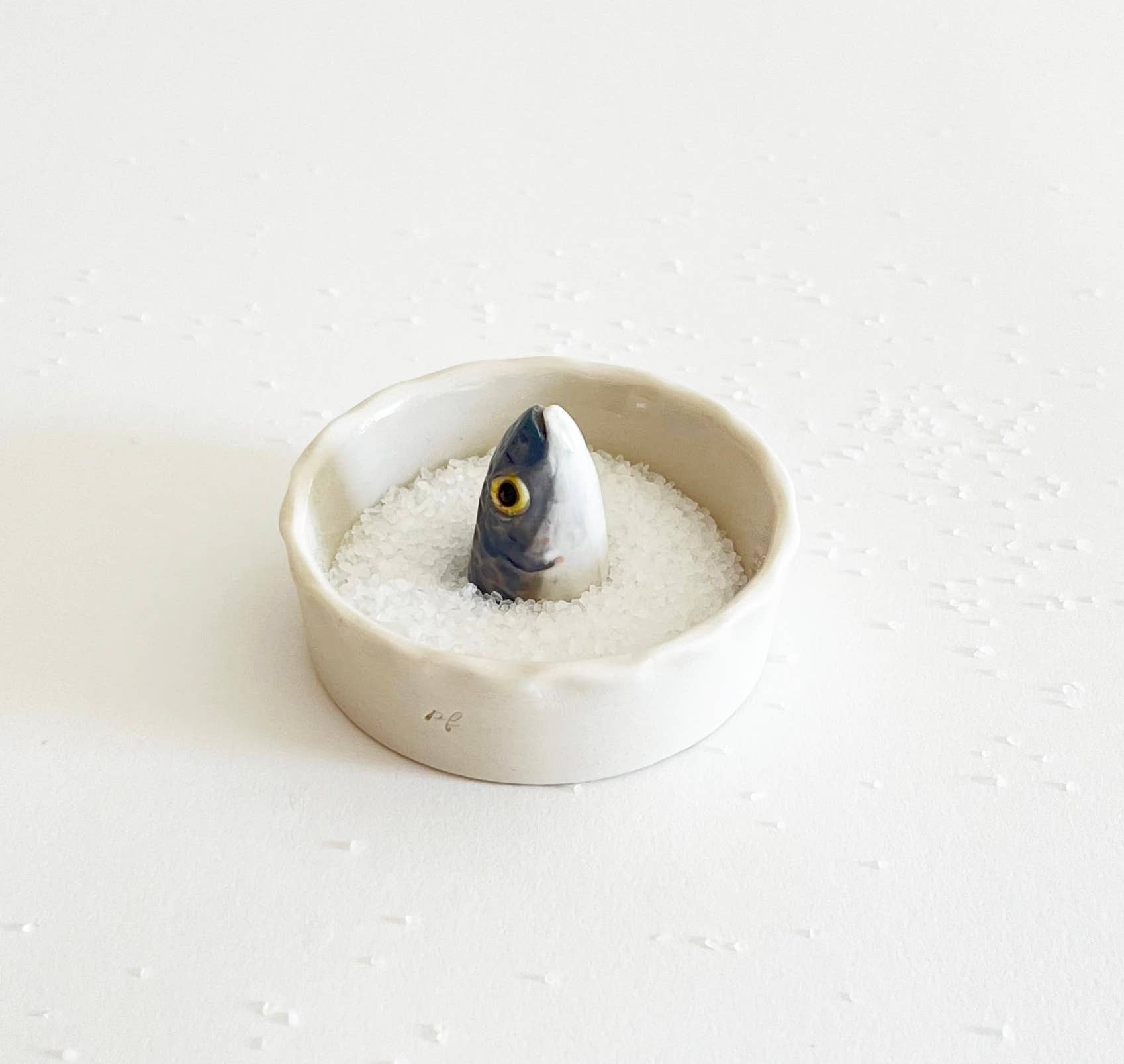 Hand-Painted Porcelain Sardine Bowl - Head