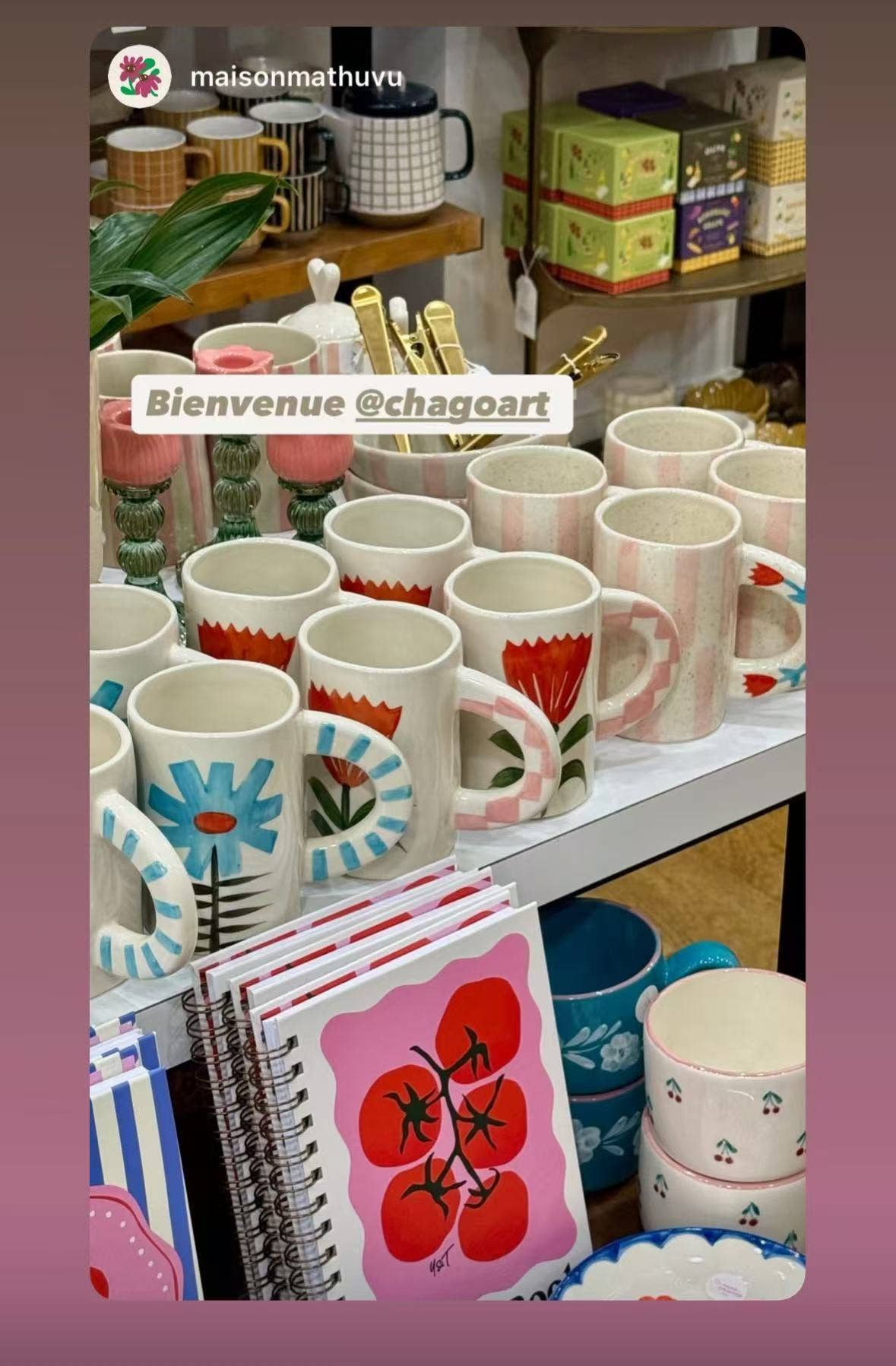 Pink striped mug