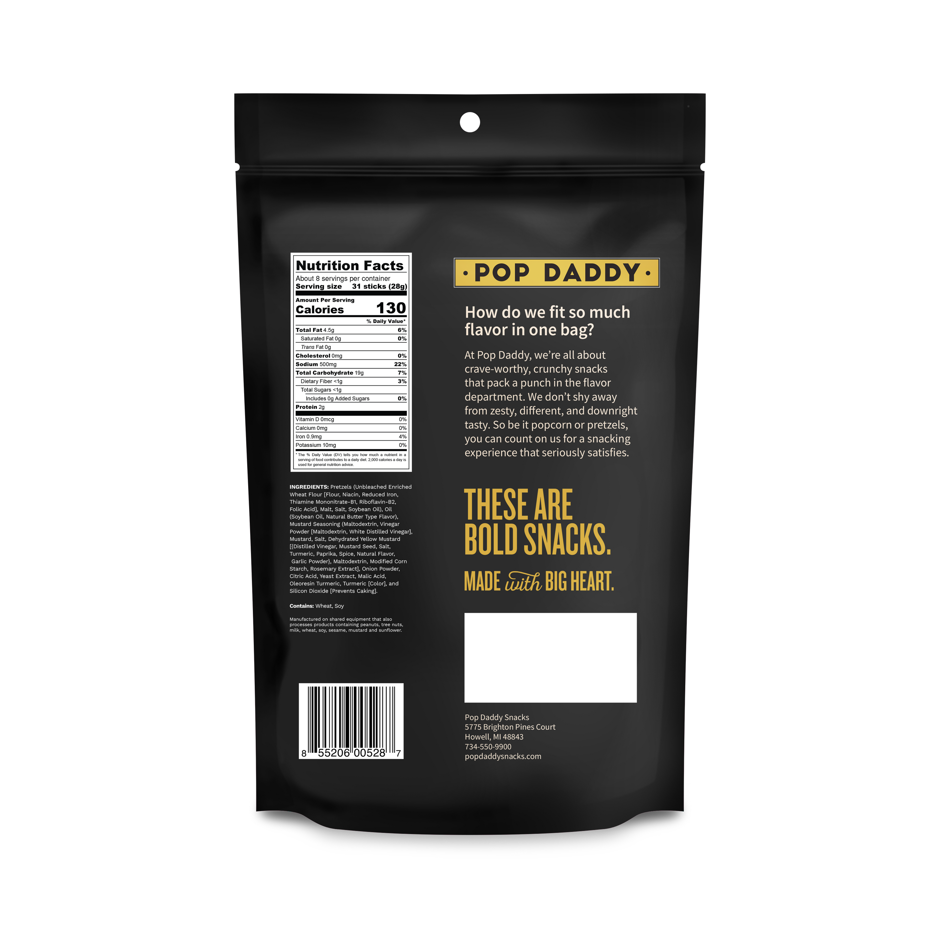 Pop Daddy Yellow Mustard Pretzels