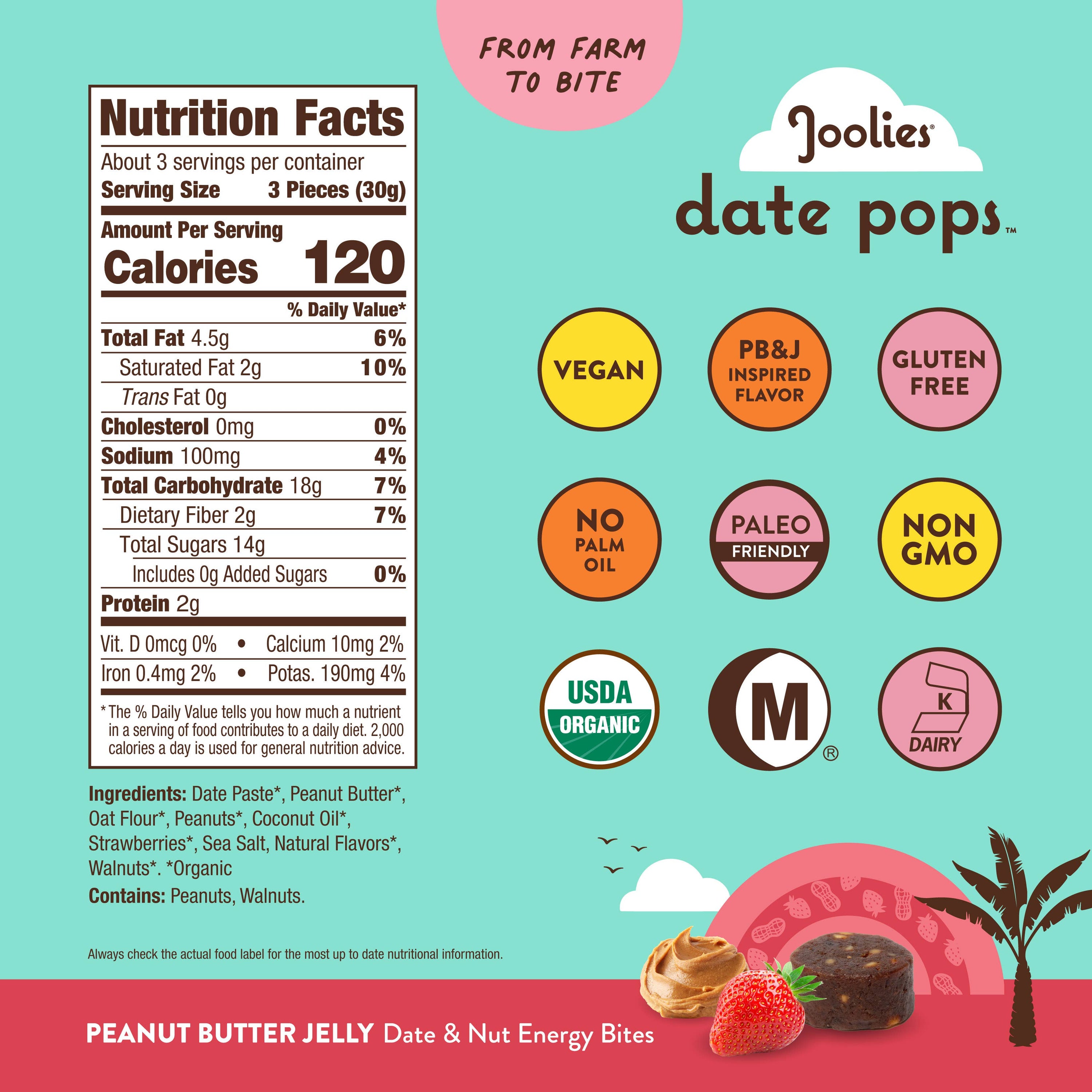 Joolies Date Pops Peanut Butter Jelly