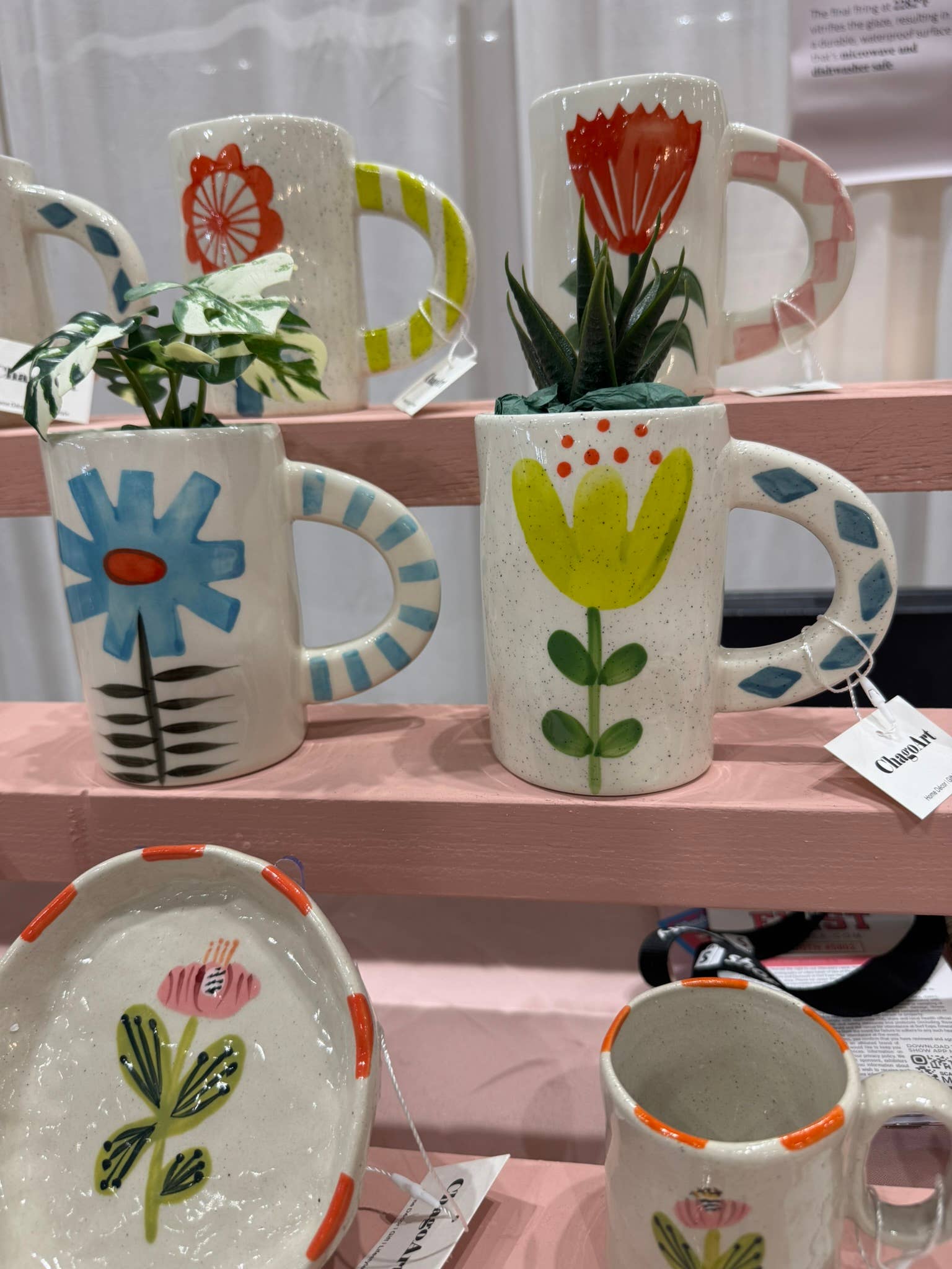 Yellow floral mug