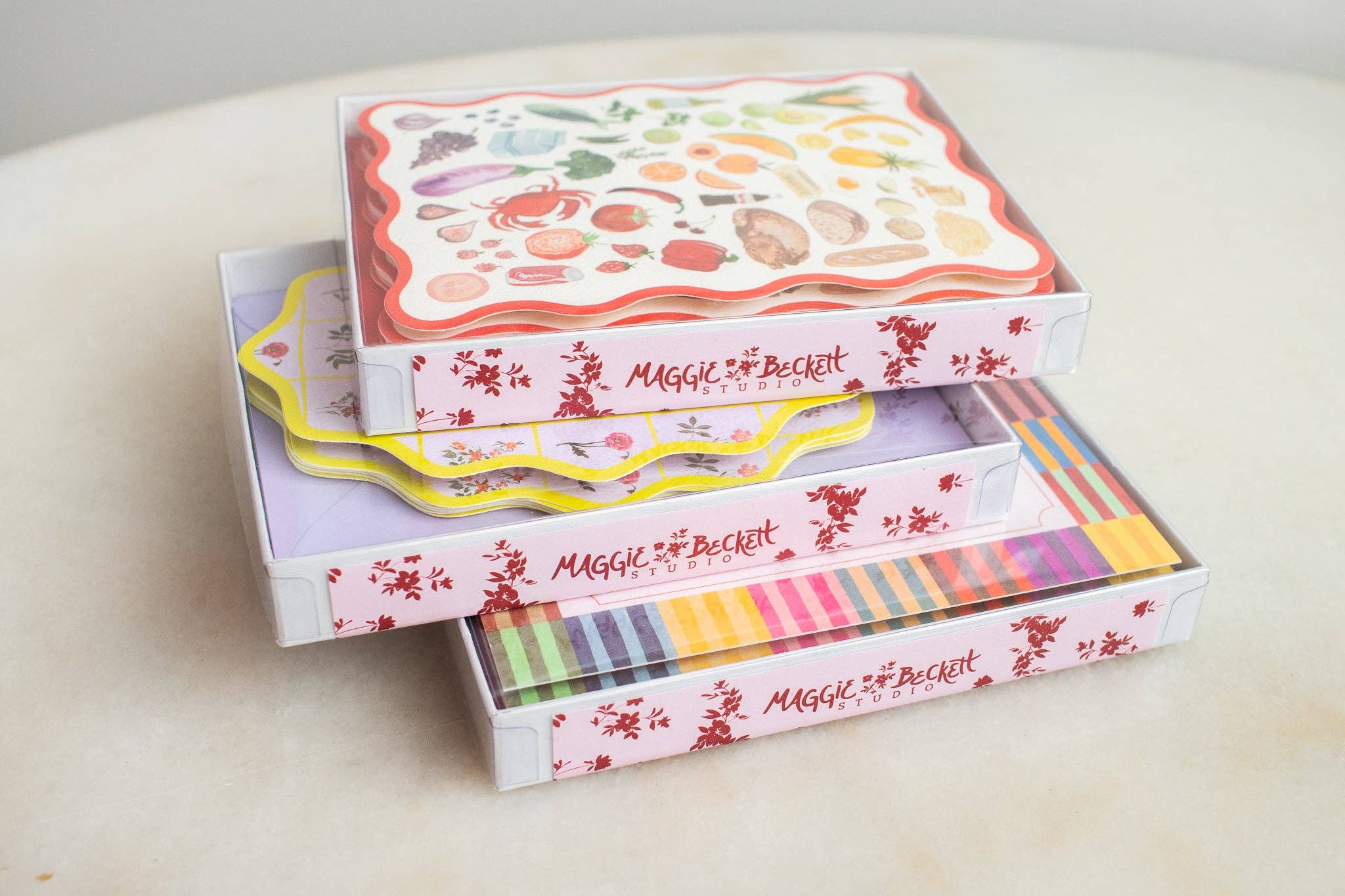 Foodie Cards with Wavy Red Edge