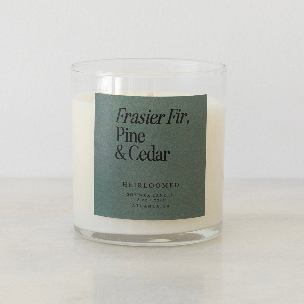 Heirloomed Candle Frasier Fir, Pine & Cedar