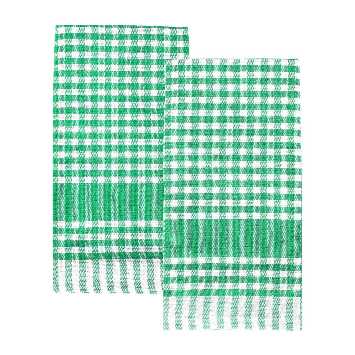 Green & White Gingham Cotton Napkins