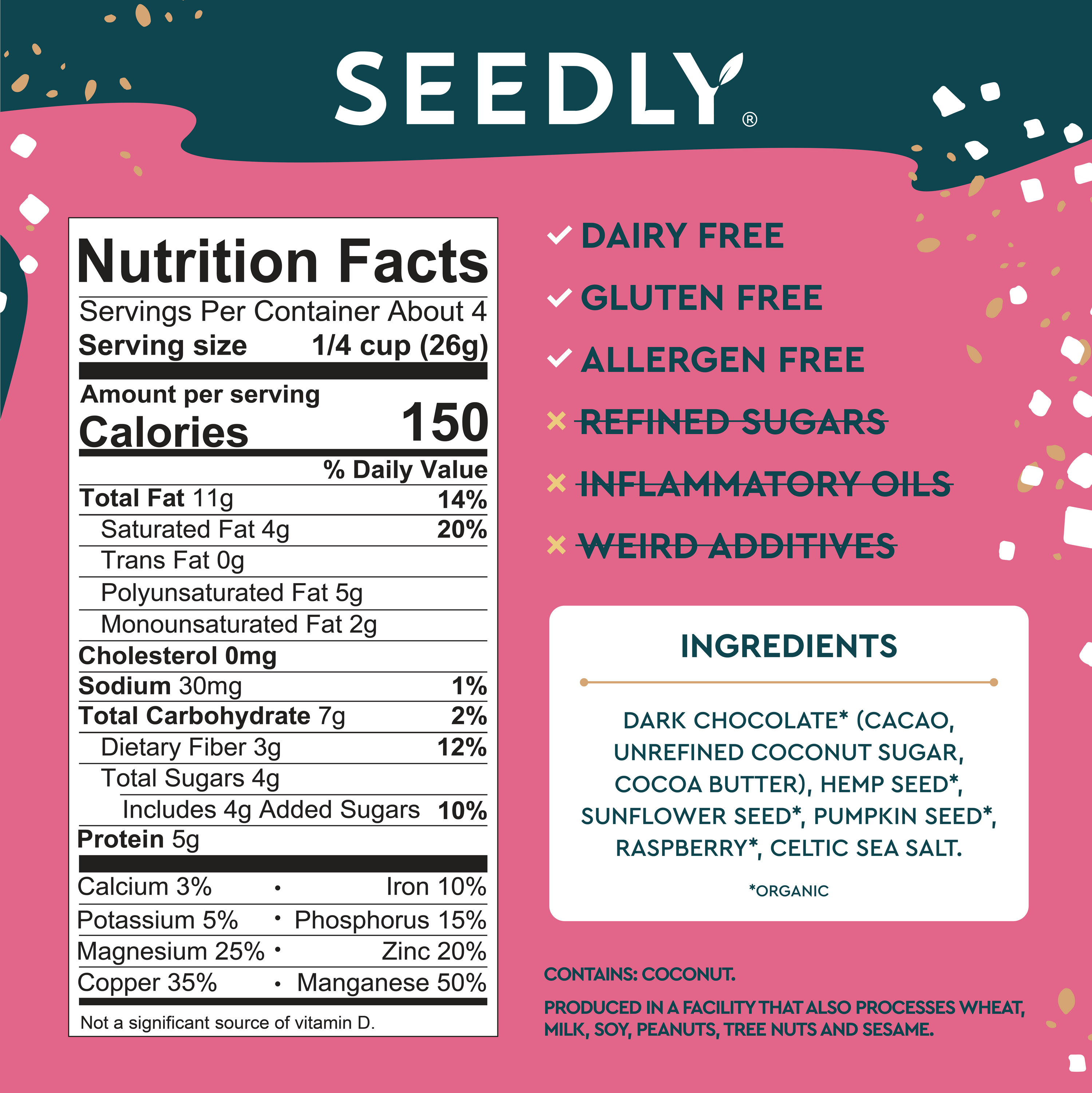 Seedly Raspberry Bliss Bark