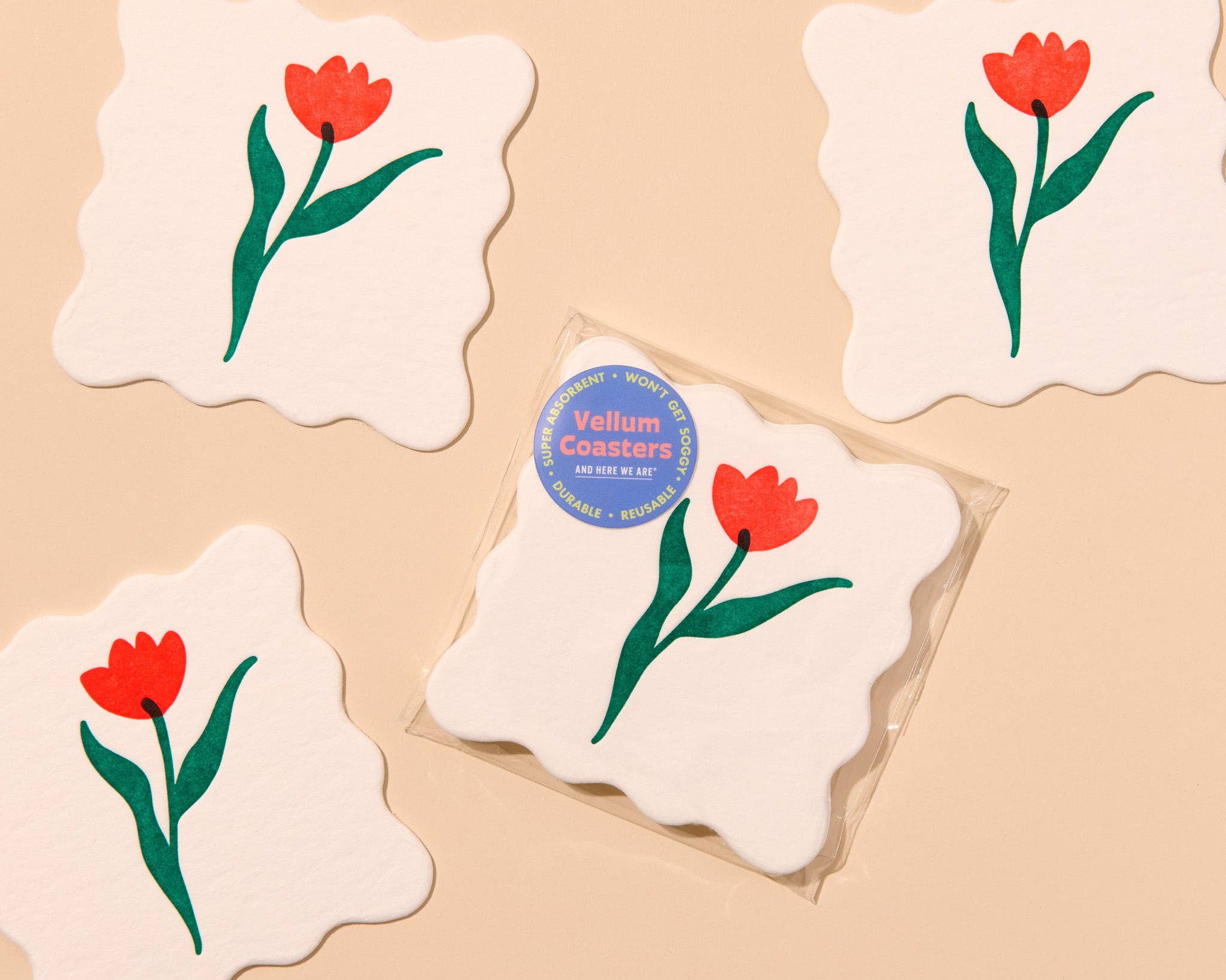 Reusable Tulip Vellum Coasters