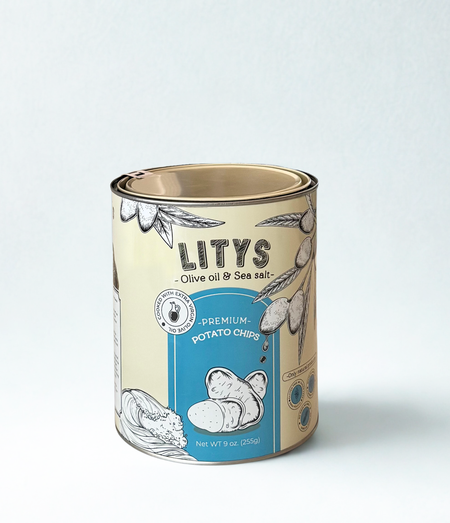 Lity's Large Tin Chips: Olive Oil & Sea Salt