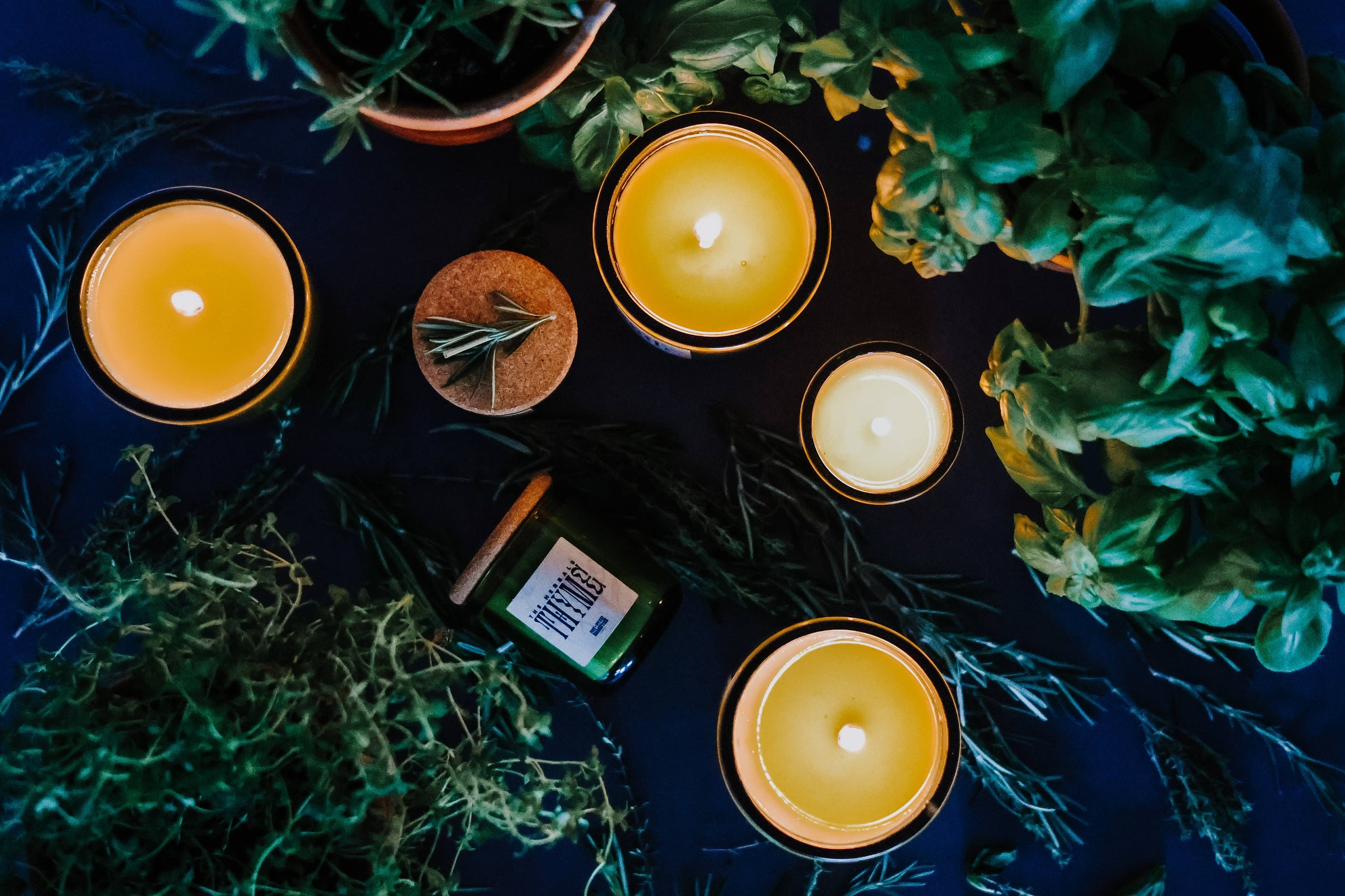 Thyme mini candle