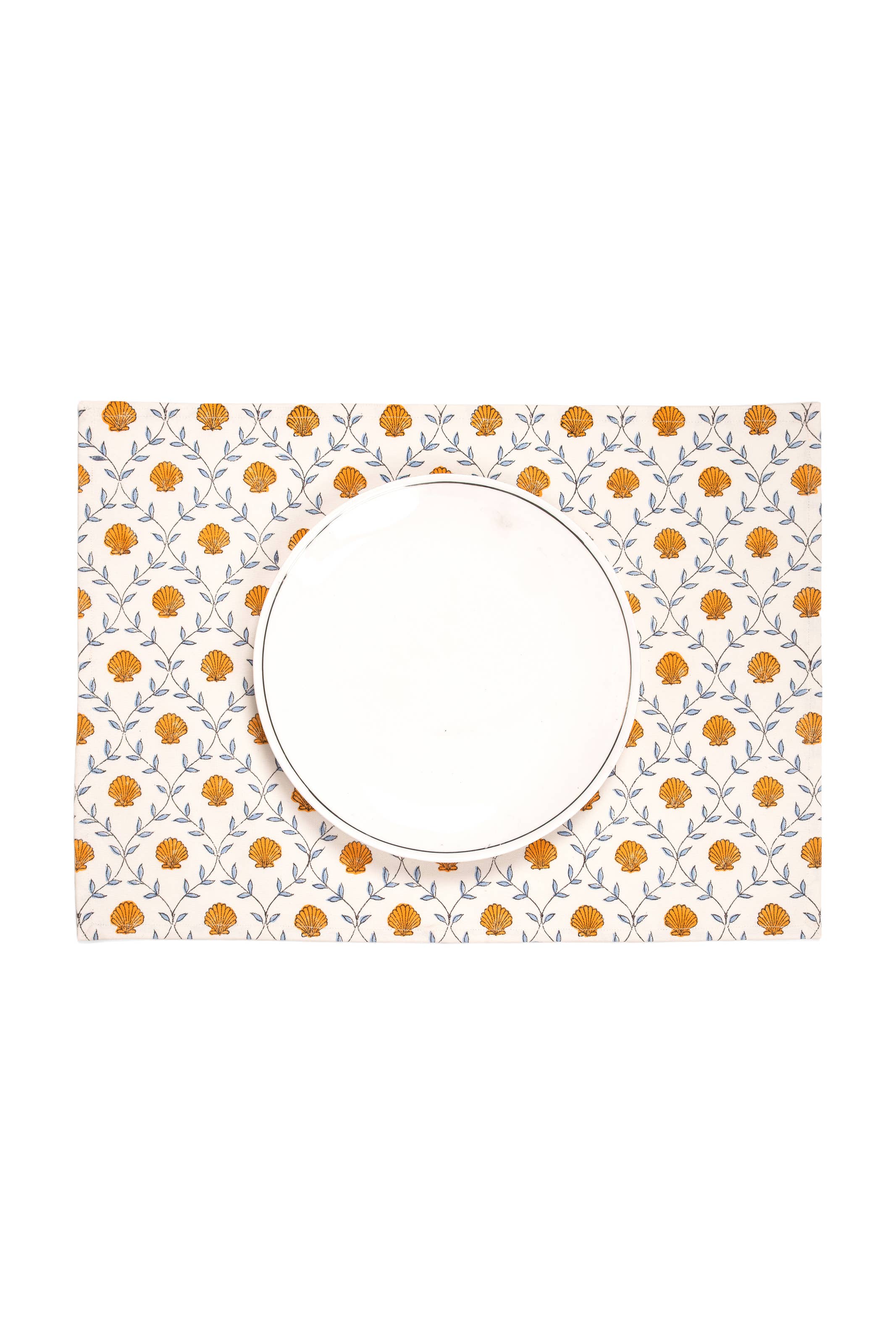 Seashell Blockprint Placemat