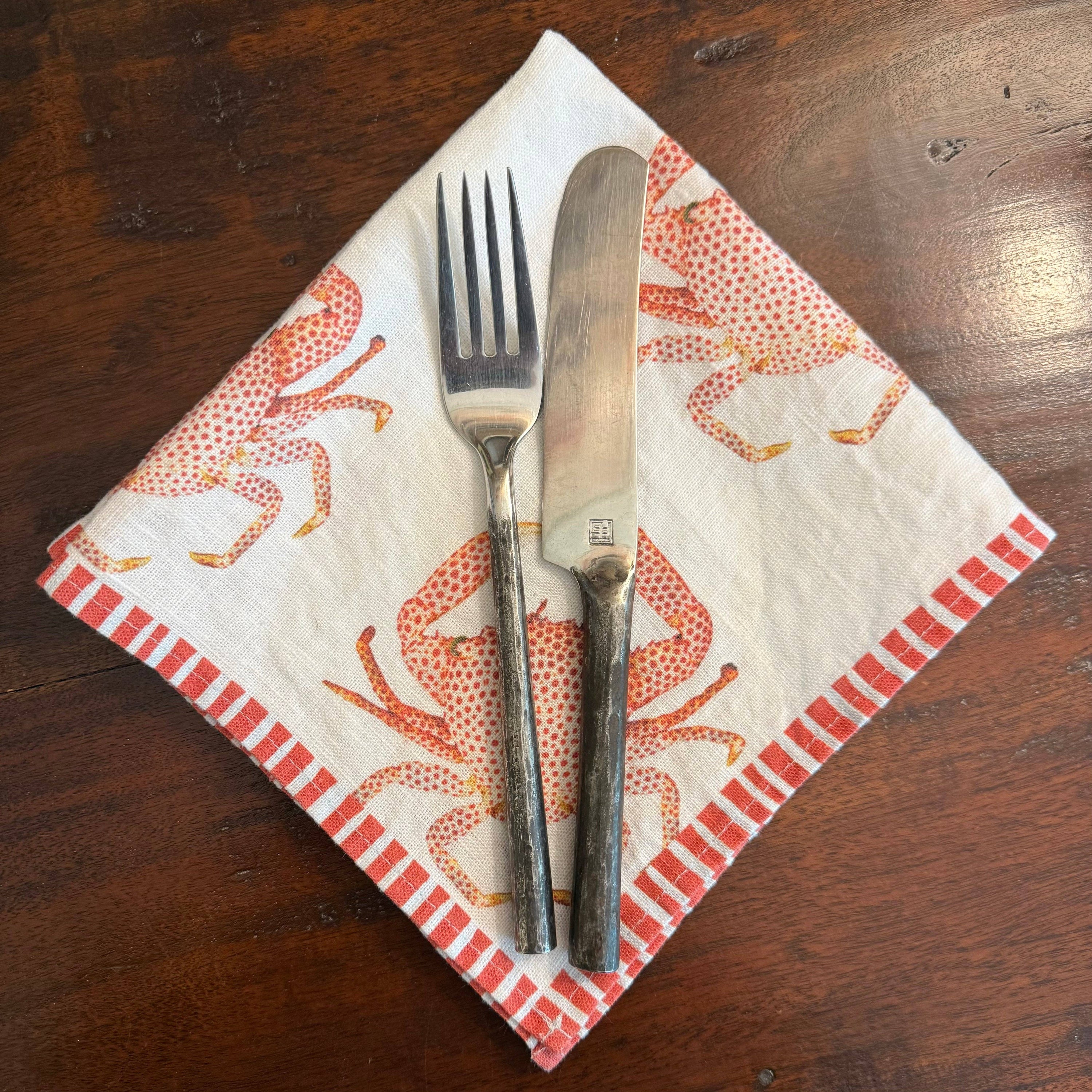 Red Crab Dinner Napkin