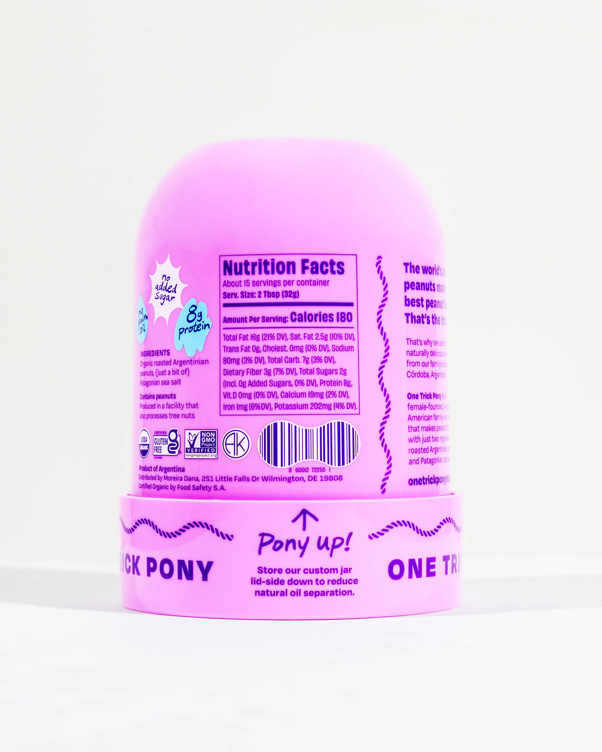 One Trick Pony Silky Smooth Organic All Natural Peanut Butter