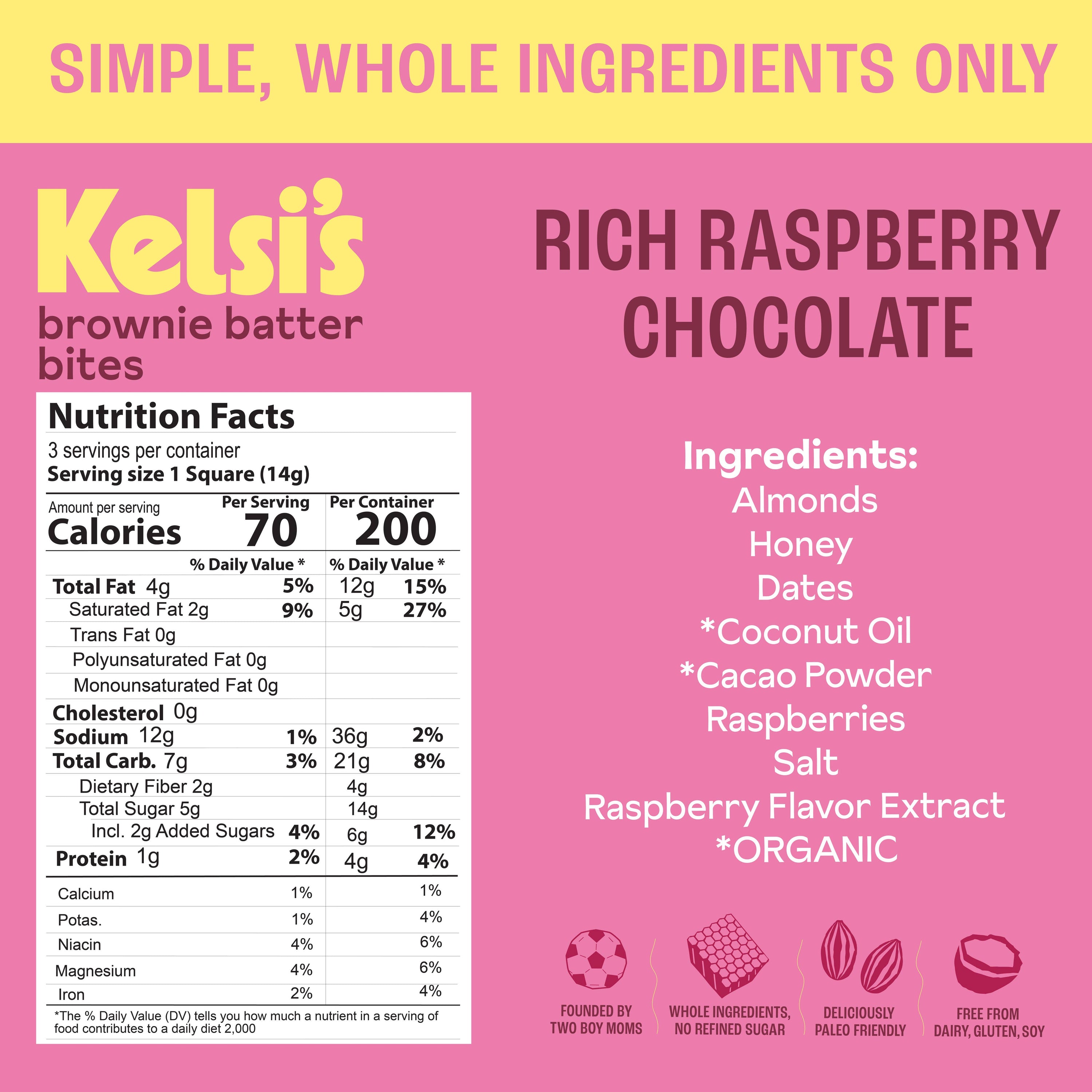 Kelsi's Raspberry Chocolate Brownie Batter Bites