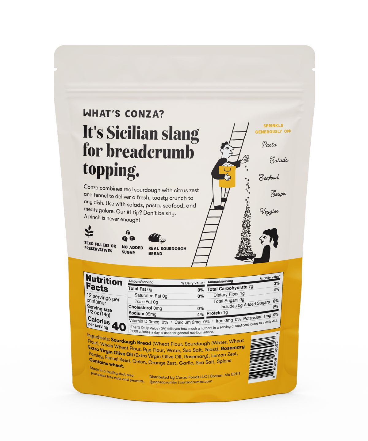Conza Lemon Herb & Fennel Sourdough Crunch Breadcrumbs