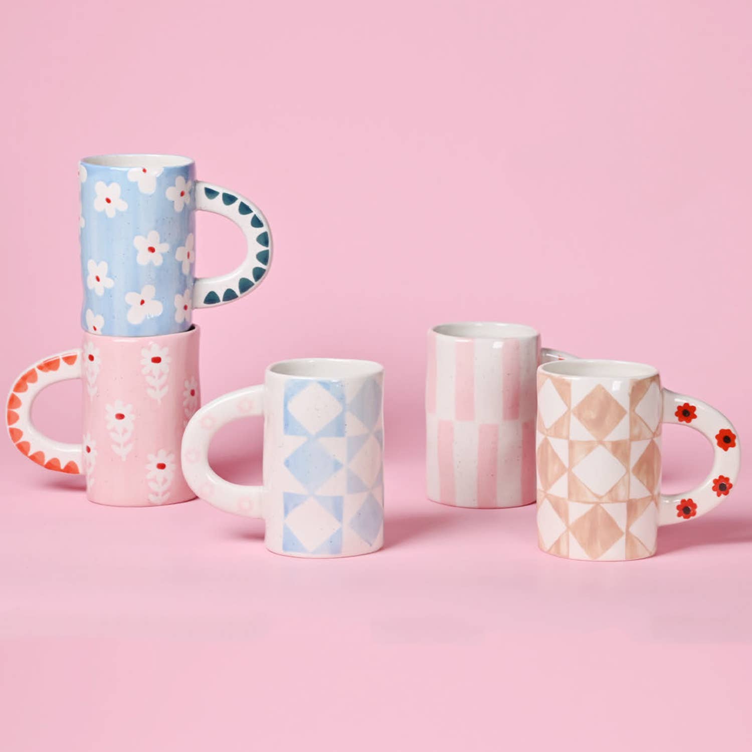 Pink striped mug