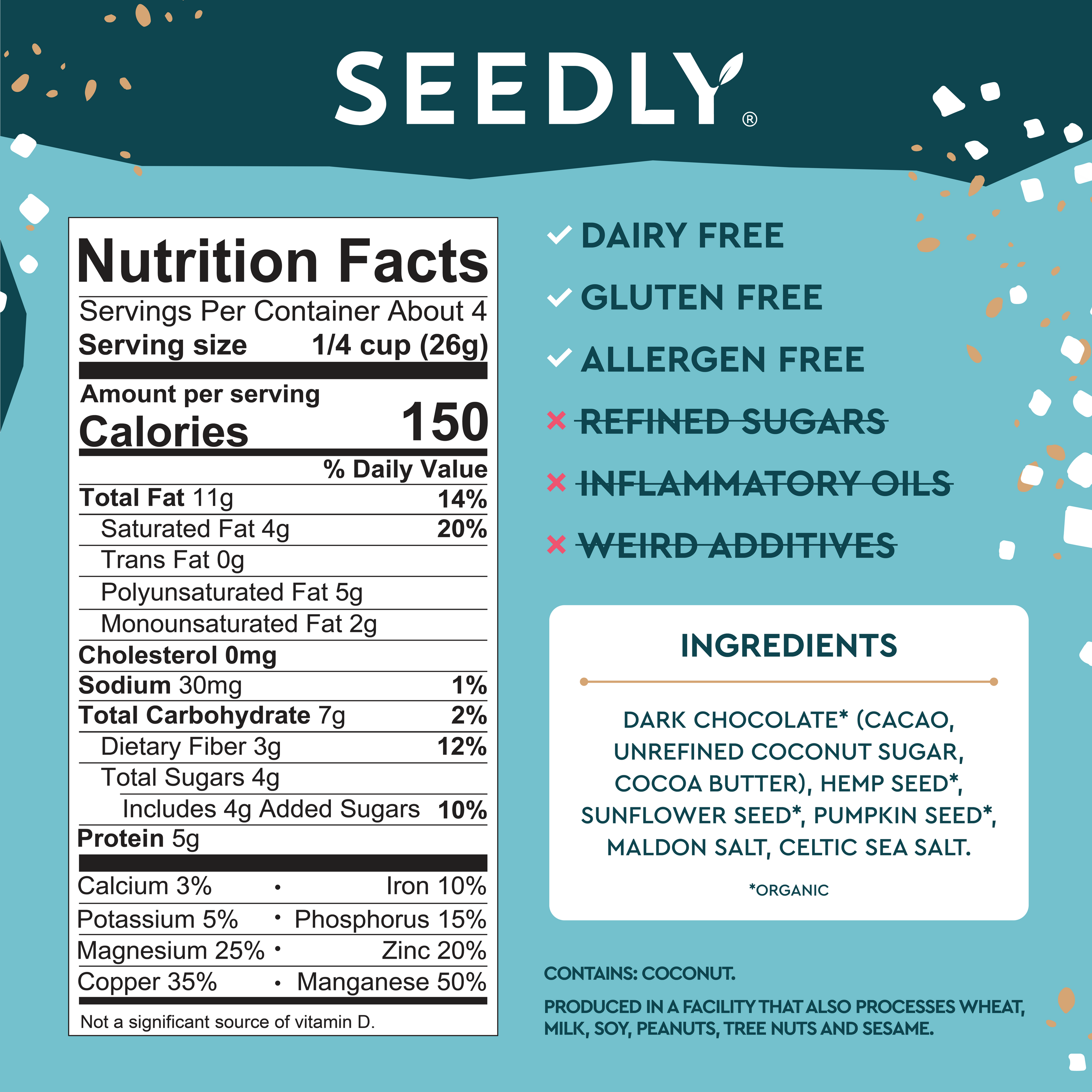 Seedly Sea Salt Dark Chocolate Bark