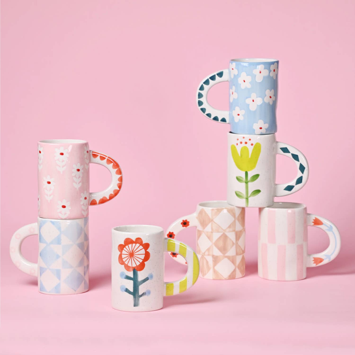 Blue floral mug