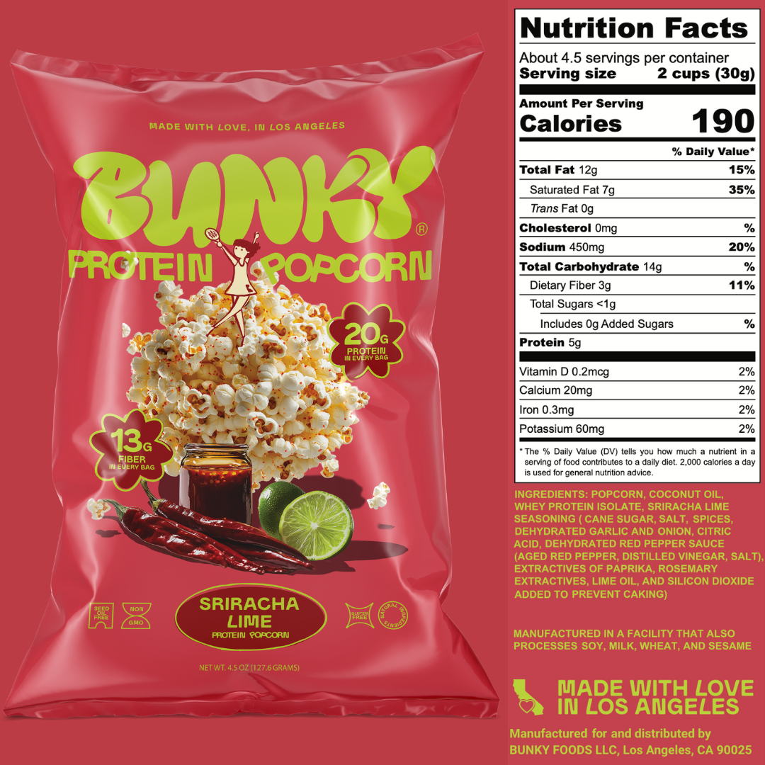 Bunky Sriracha Lime Protein Popcorn