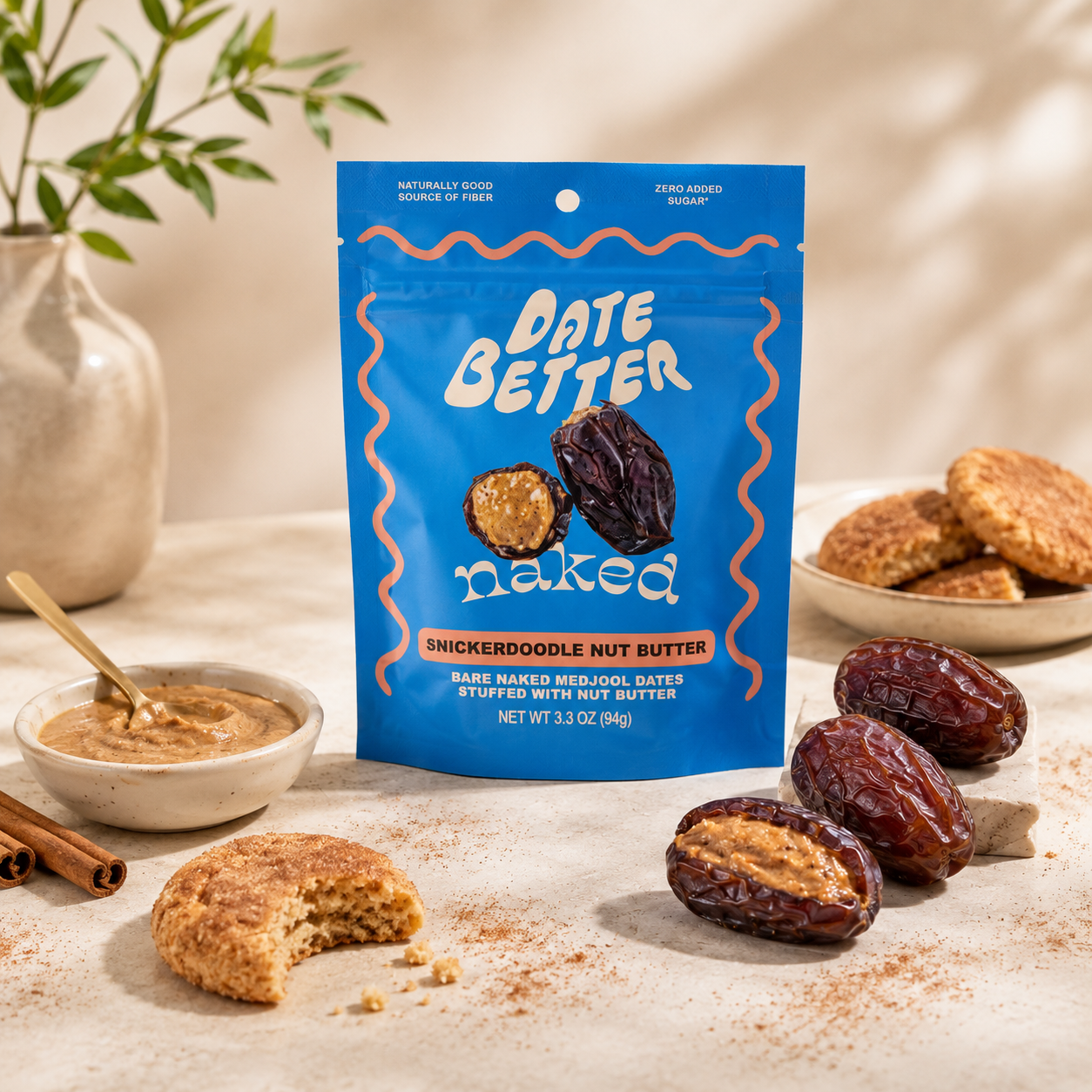Date Better Naked Snickerdoodle Cookie Stuffed Medjool Dates
