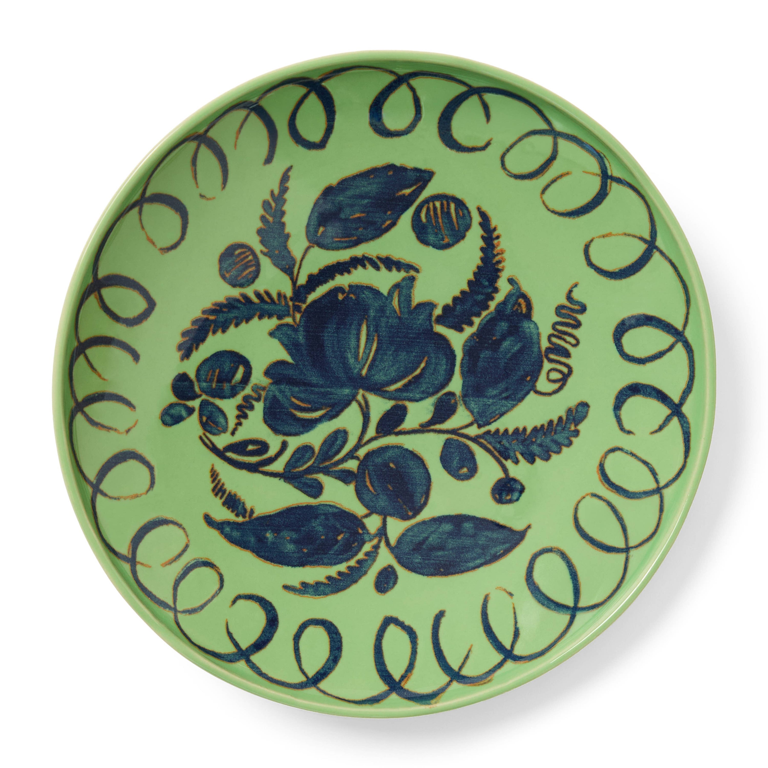 Green Patterned Pasta Bowl