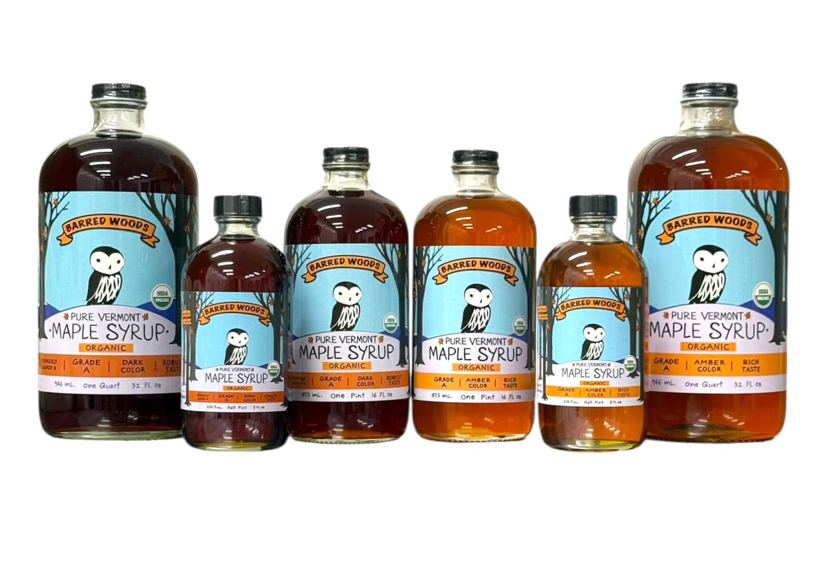Glass Bottle of Pure Vermont Organic Maple Syrup - Half Pint