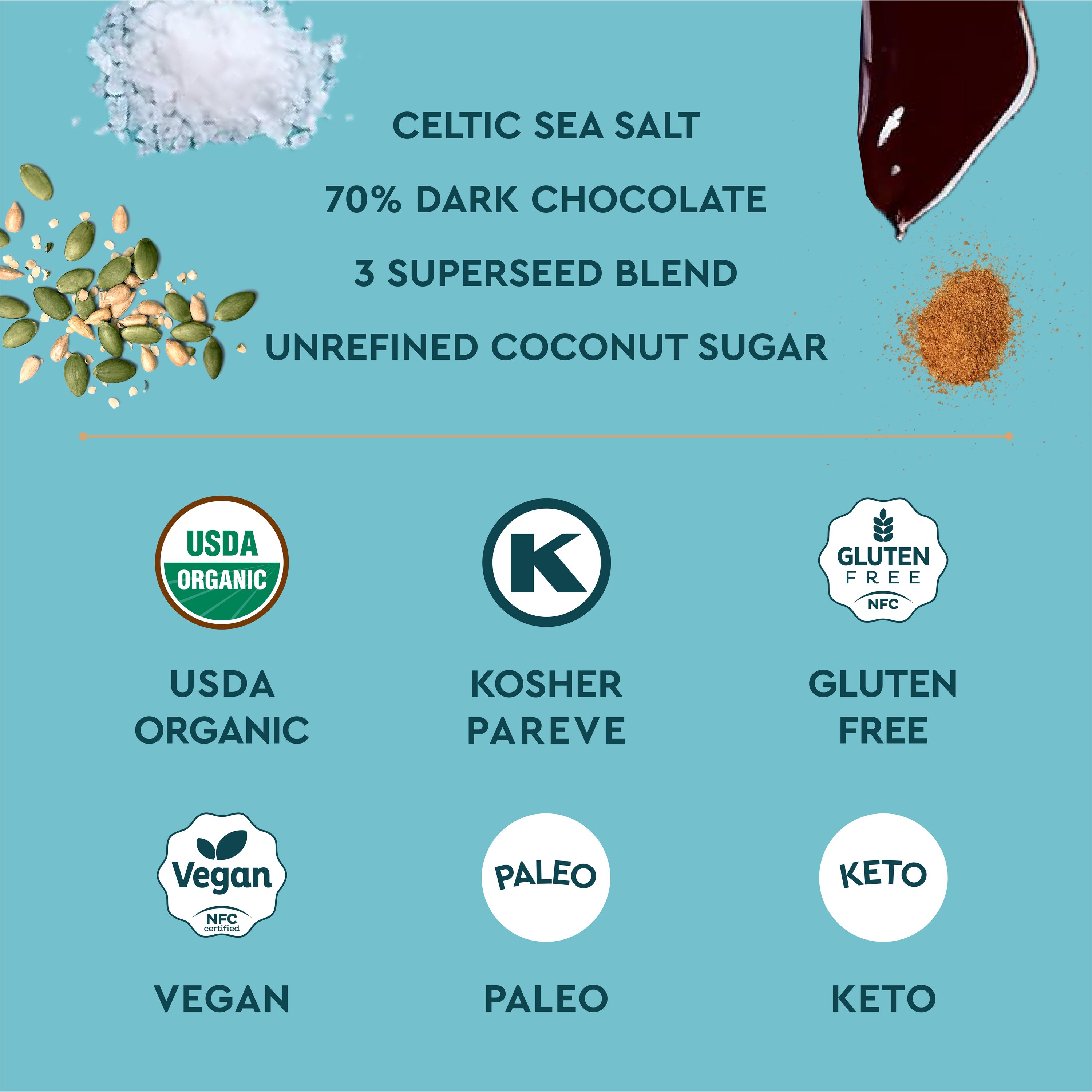 Seedly Sea Salt Dark Chocolate Bark