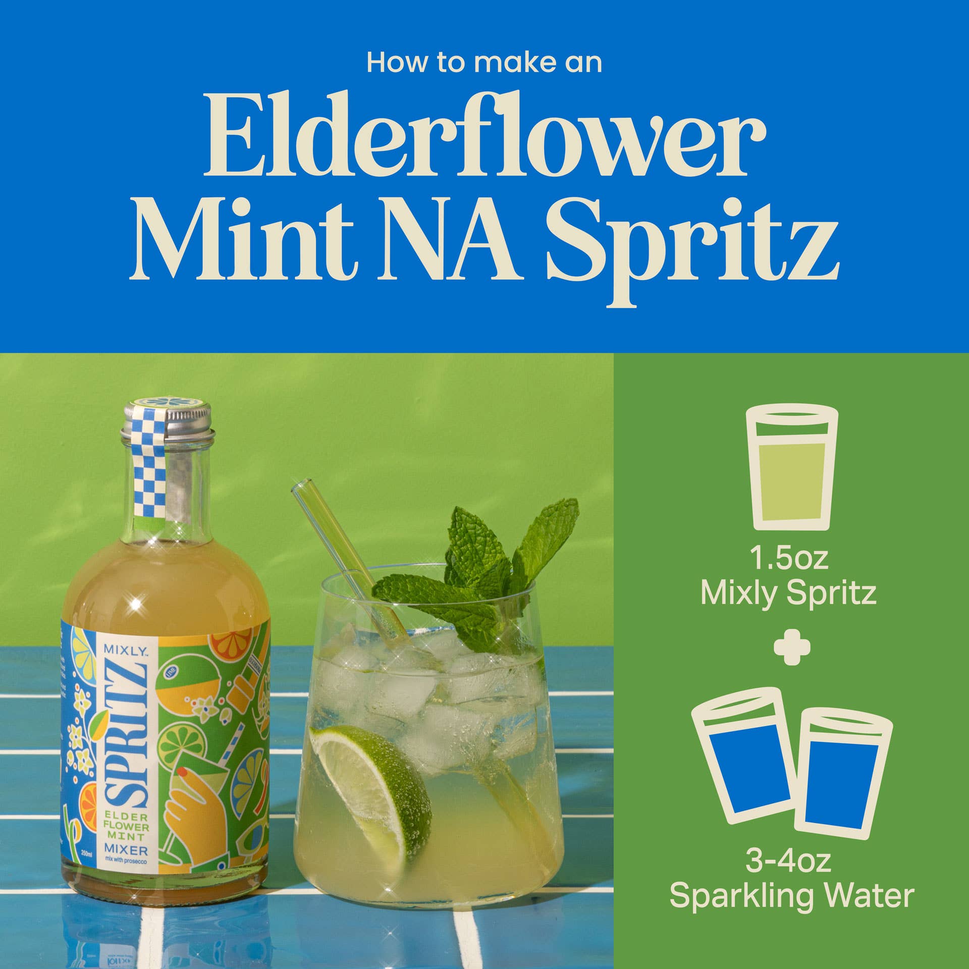 Mixly Elderflower Mint Spritz Mixer