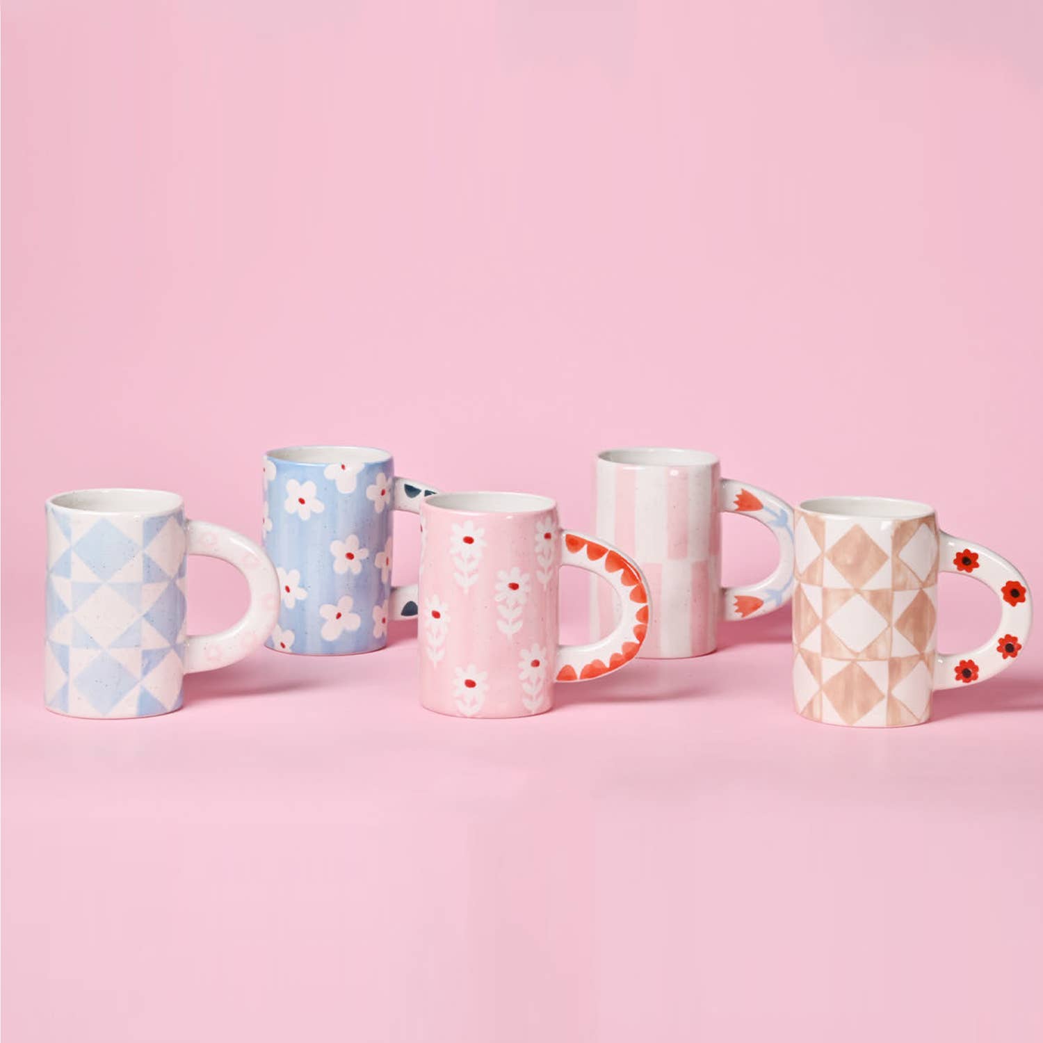 Pink striped mug