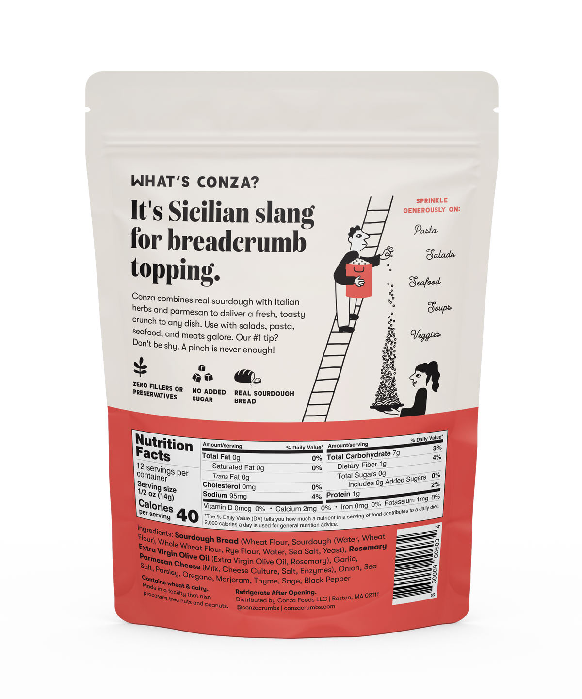 Conza Italian Herb & Parmesan Sourdough Crunch Breadcrumbs
