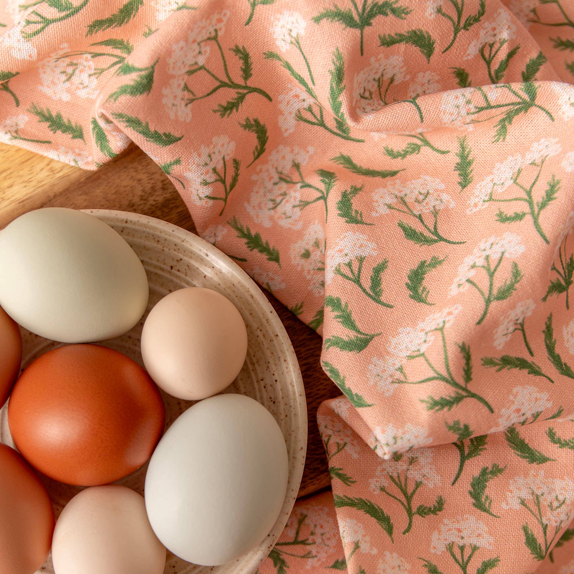 Peach Floral Kitchen Towel