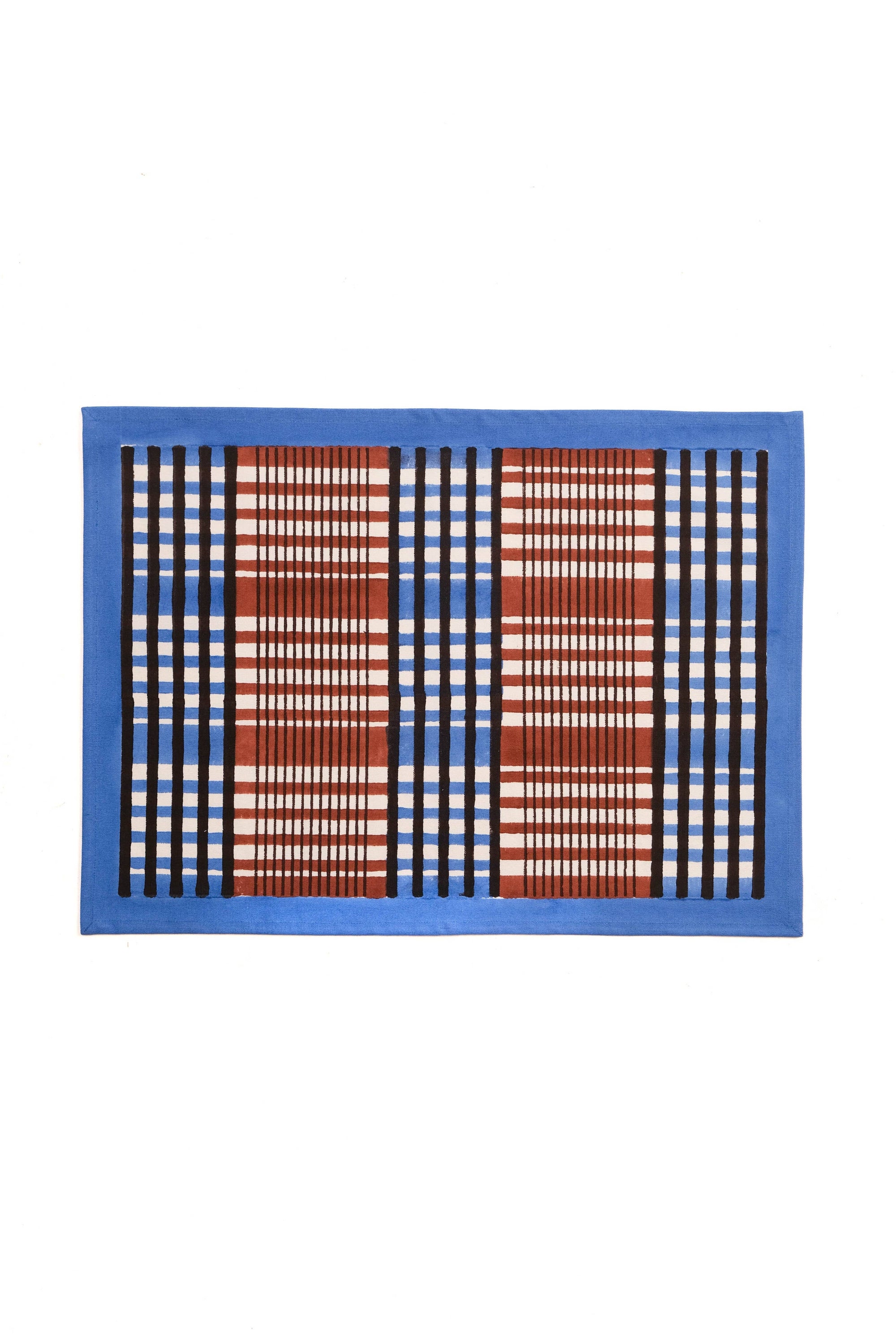Inner Child Plaid Placemat in Brown and Blue