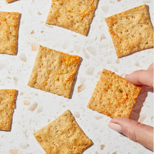 Unbothered Foods Sourdough Cheddar & Chive Crackers