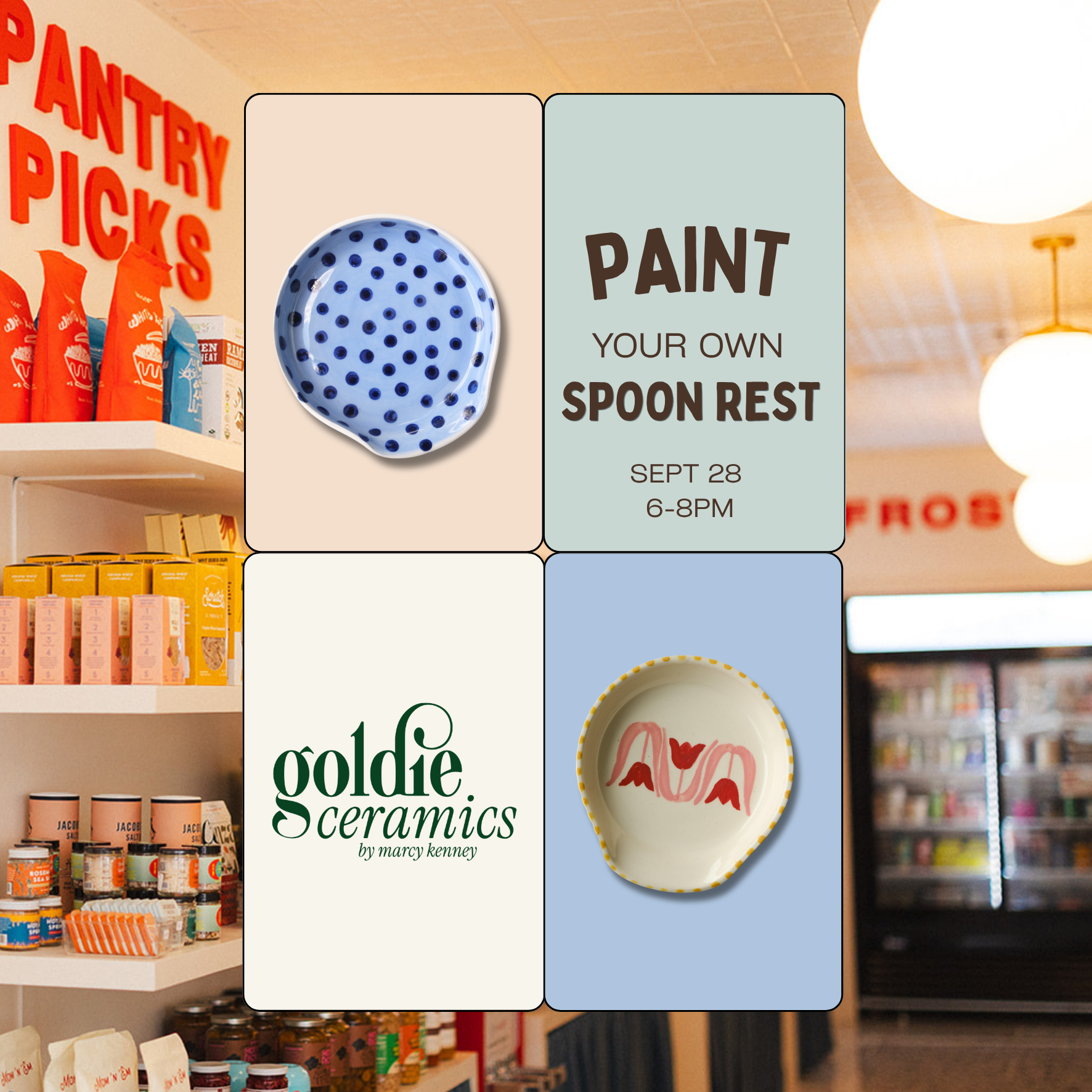 Sept 28: Paint Your Own Spoon Rest with Goldie Ceramics