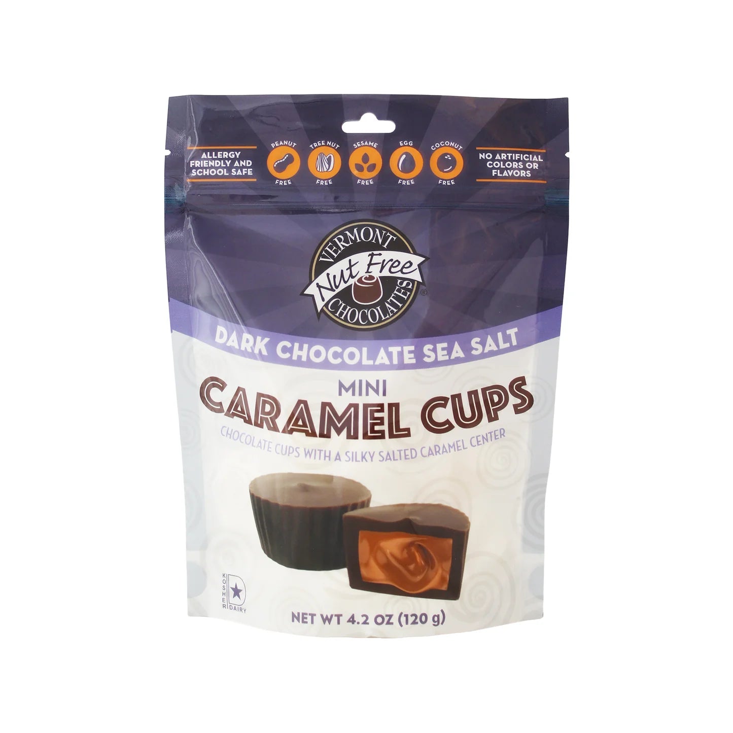 Vermont Nut Free Mini Caramel Cups Dark Chocolate