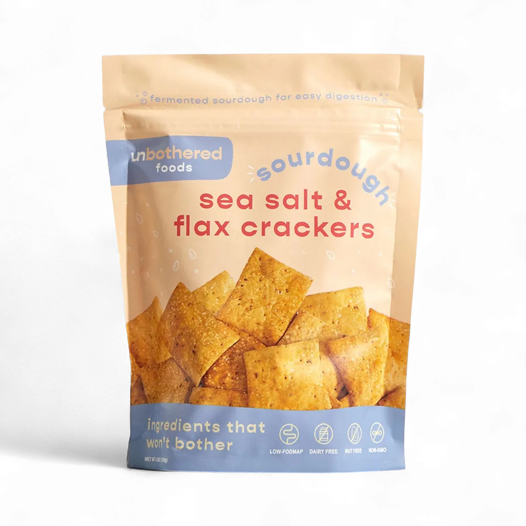 Unbothered Foods Sourdough Sea Salt & Flax Crackers