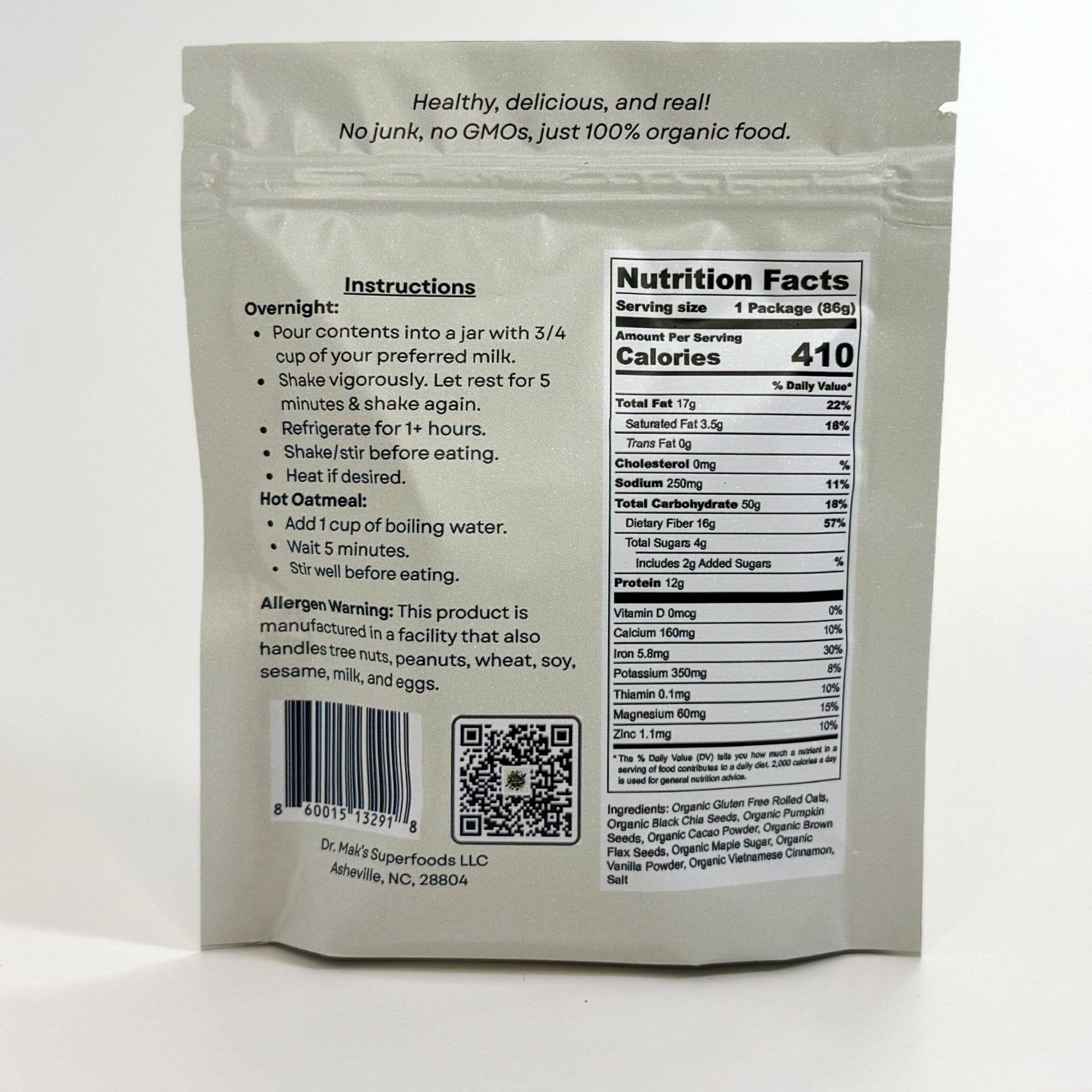 Maks Organic Overnight Oats Cacao