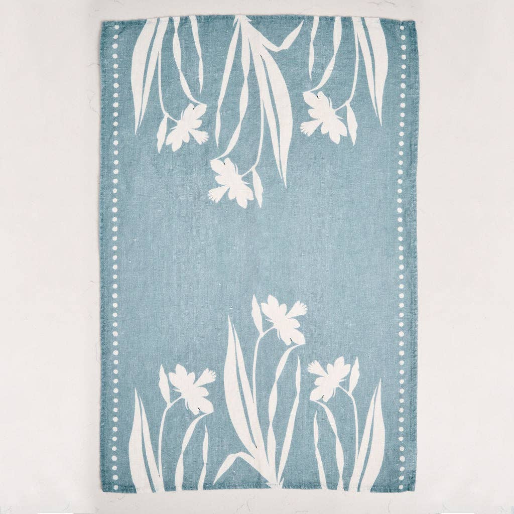 Daffodil Blue Tea Towel