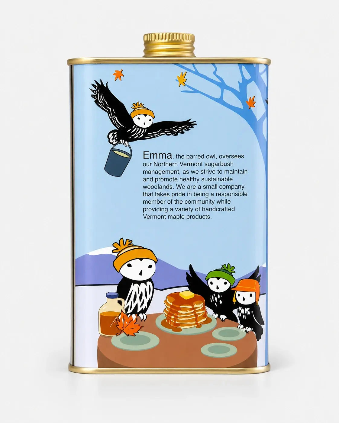 Pure Organic Vermont Maple Syrup in Tin