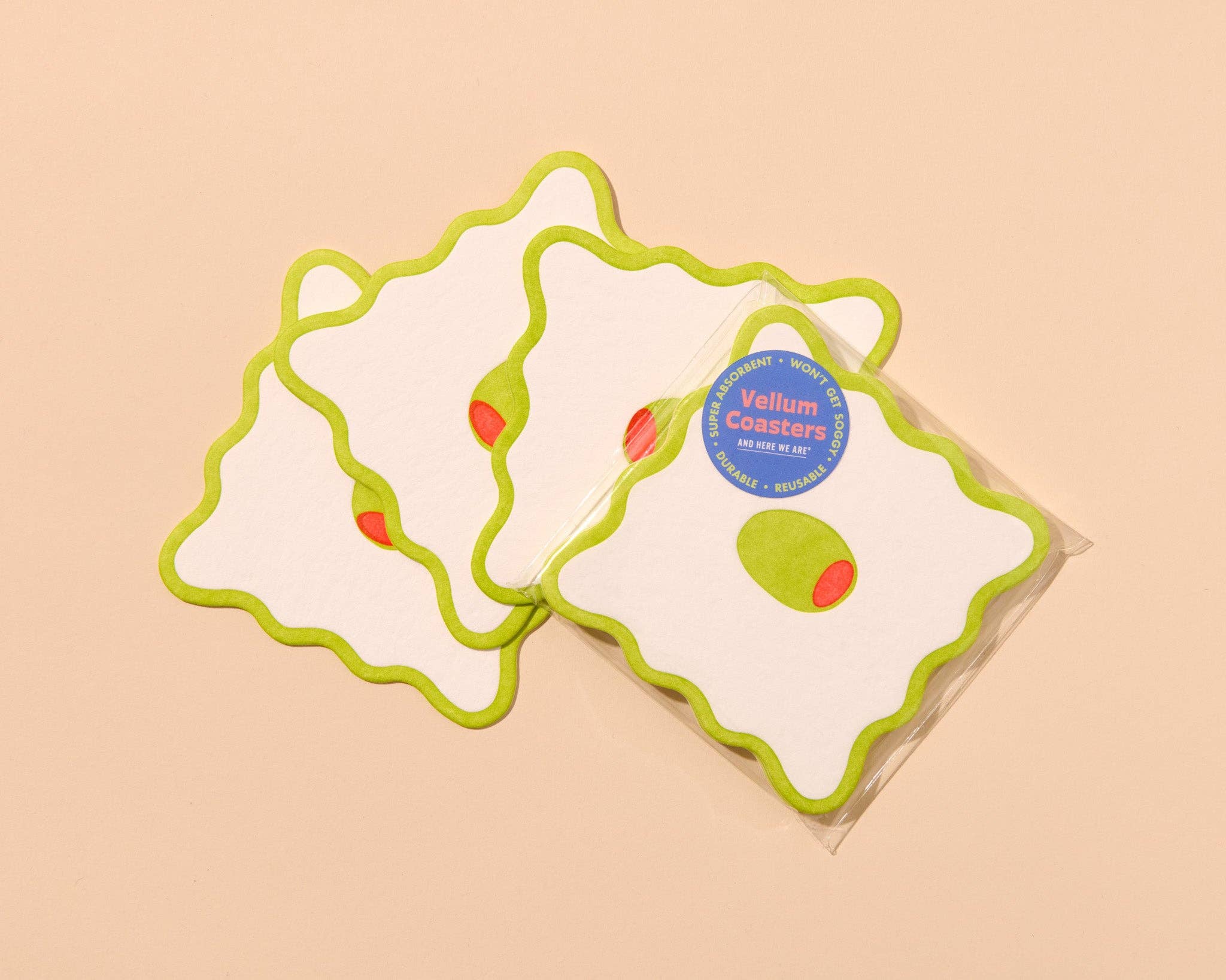 Olive Vellum Coasters