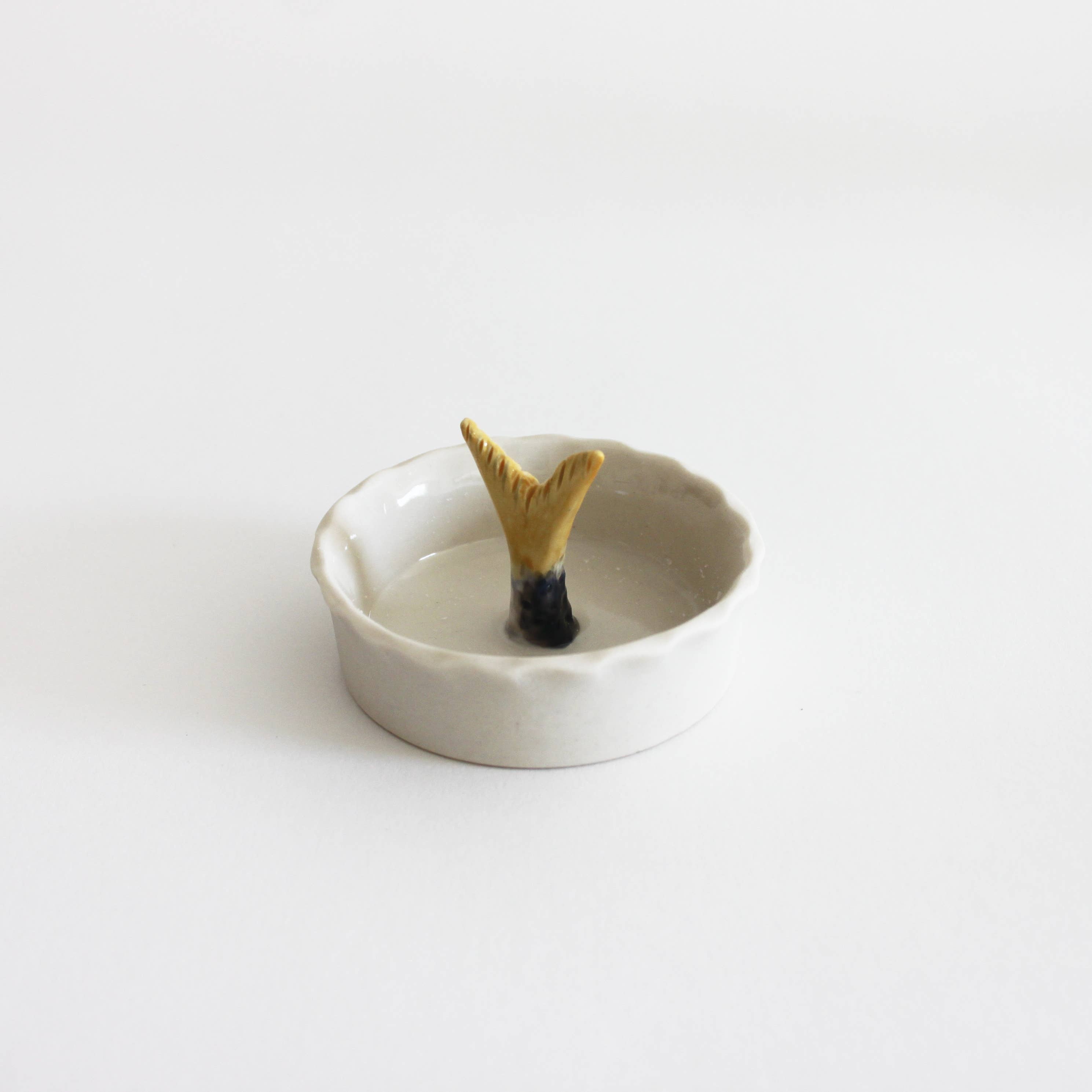 Hand-Painted Porcelain Sardine Bowl - Tail