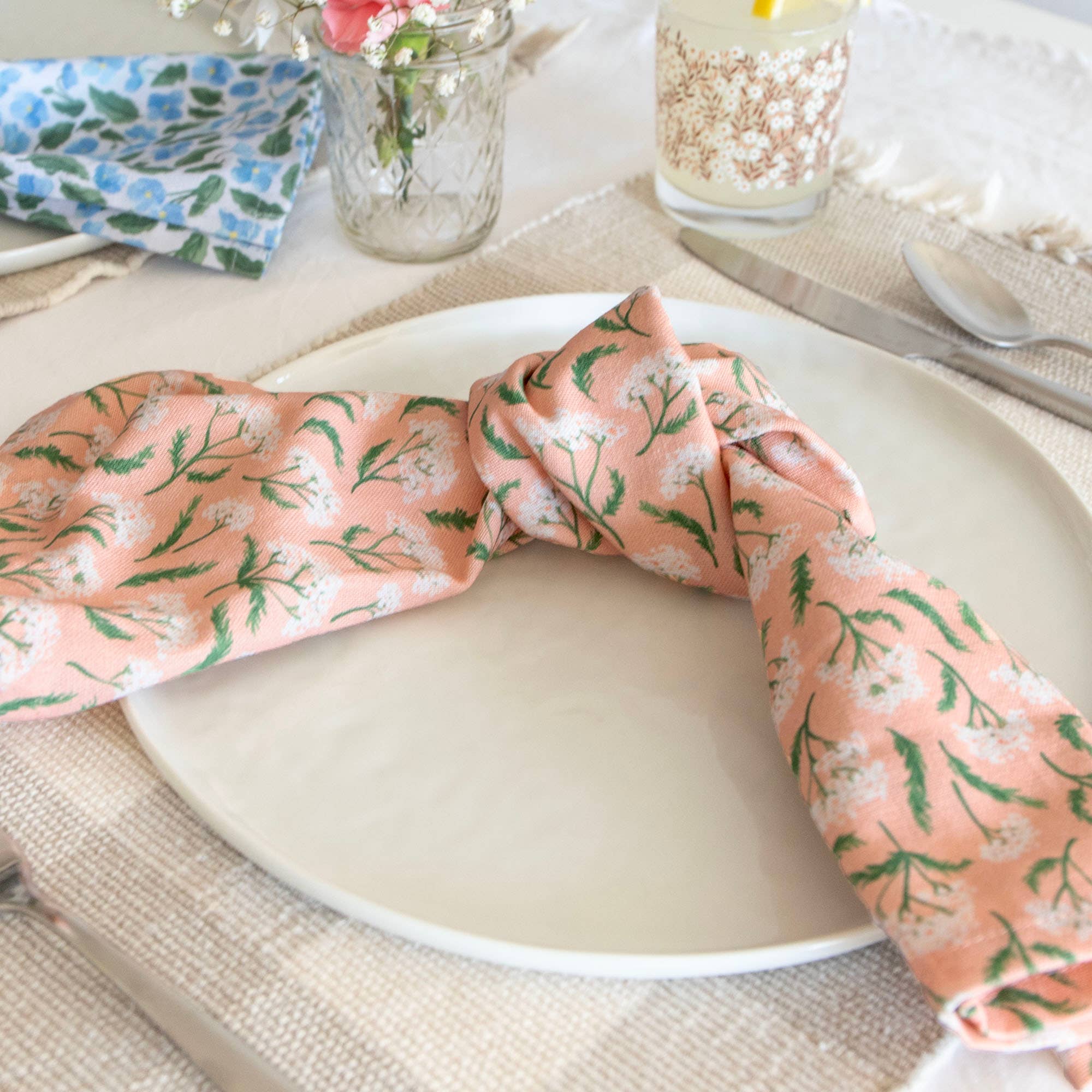 Peach Floral Kitchen Towel