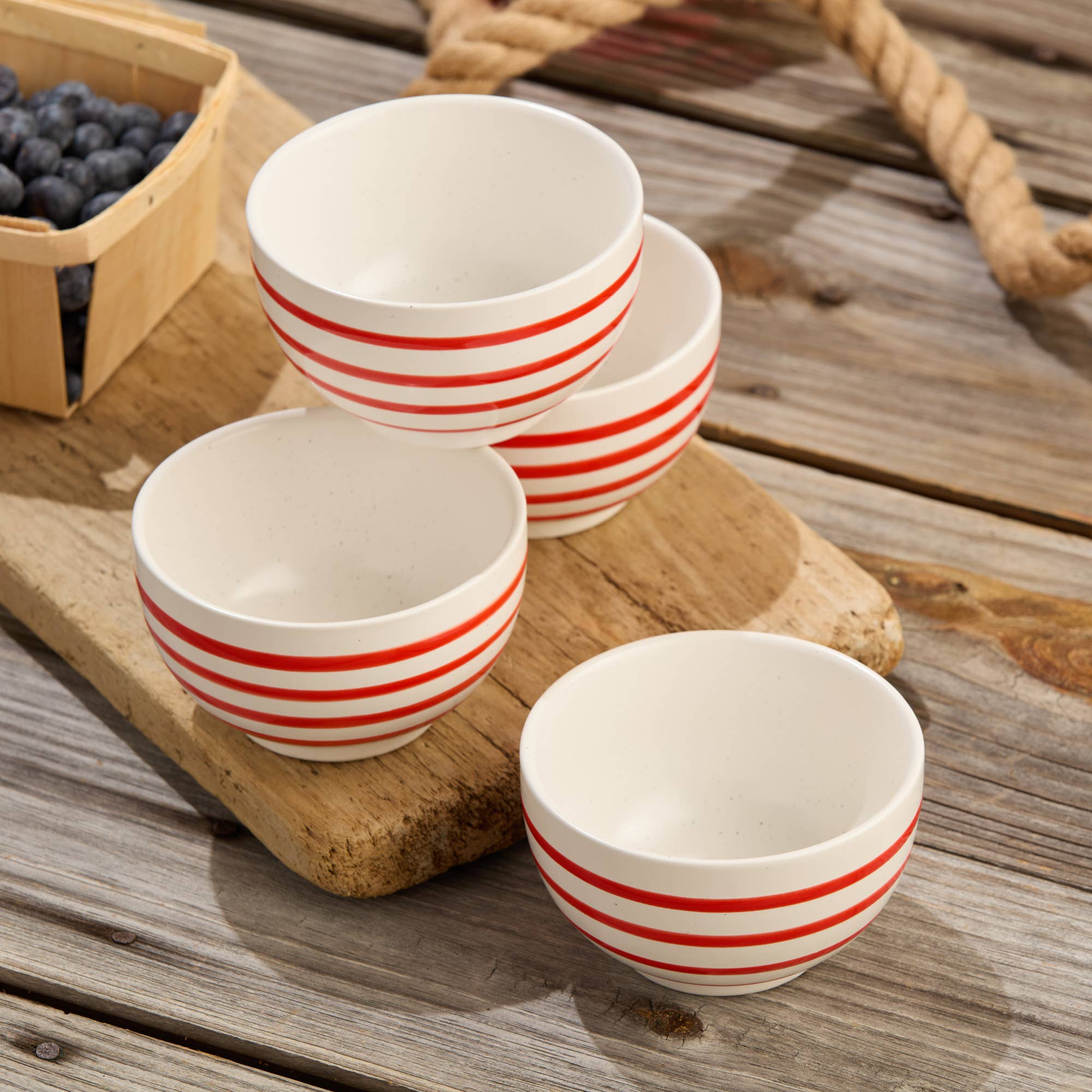 Red Striped Bowl