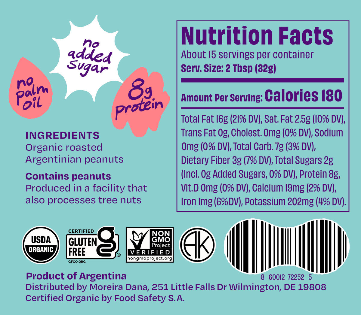 One Trick Pony Organic Unsalted Peanut Butter