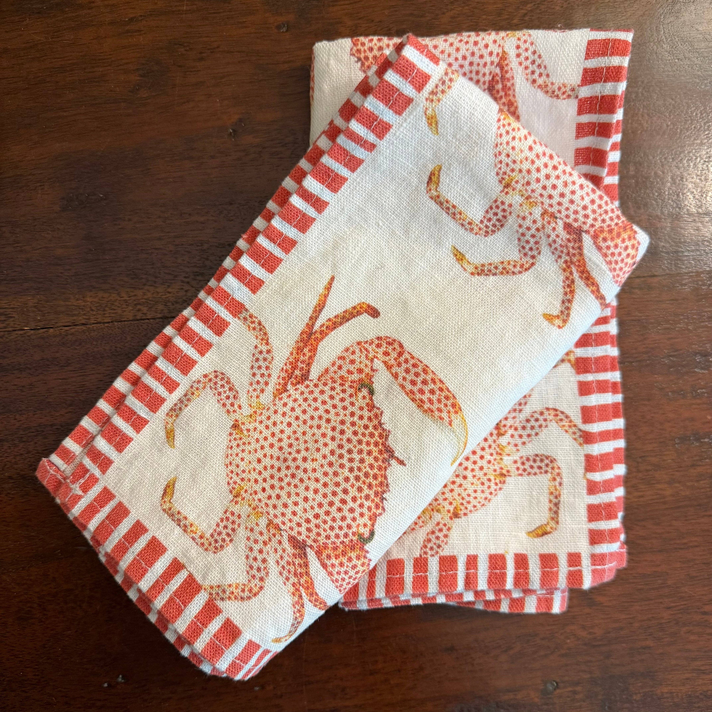 Red Crab Dinner Napkin