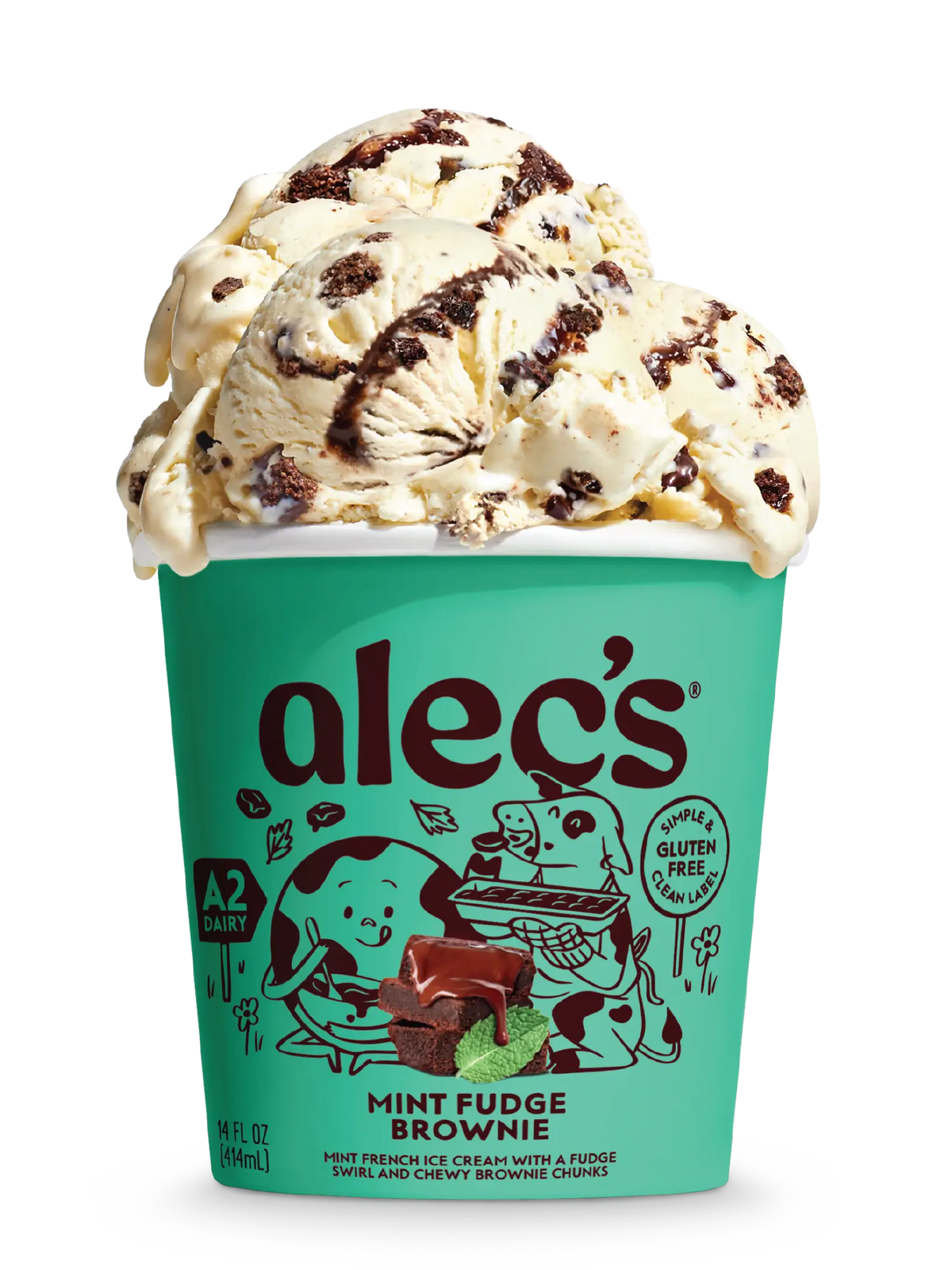 Alec's Culture Cup Mint Fudge Brownie Ice Cream