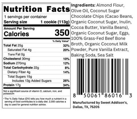 Sweet Addison's Protein Chocolate Chip Cookies